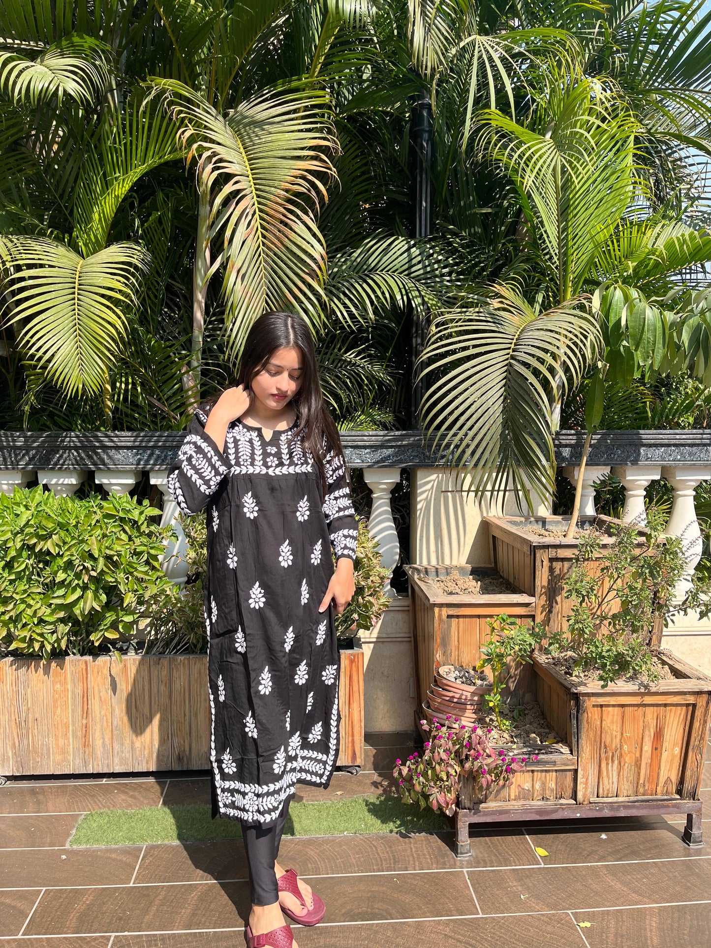 Modal Kurti with Chikankari Embroidery