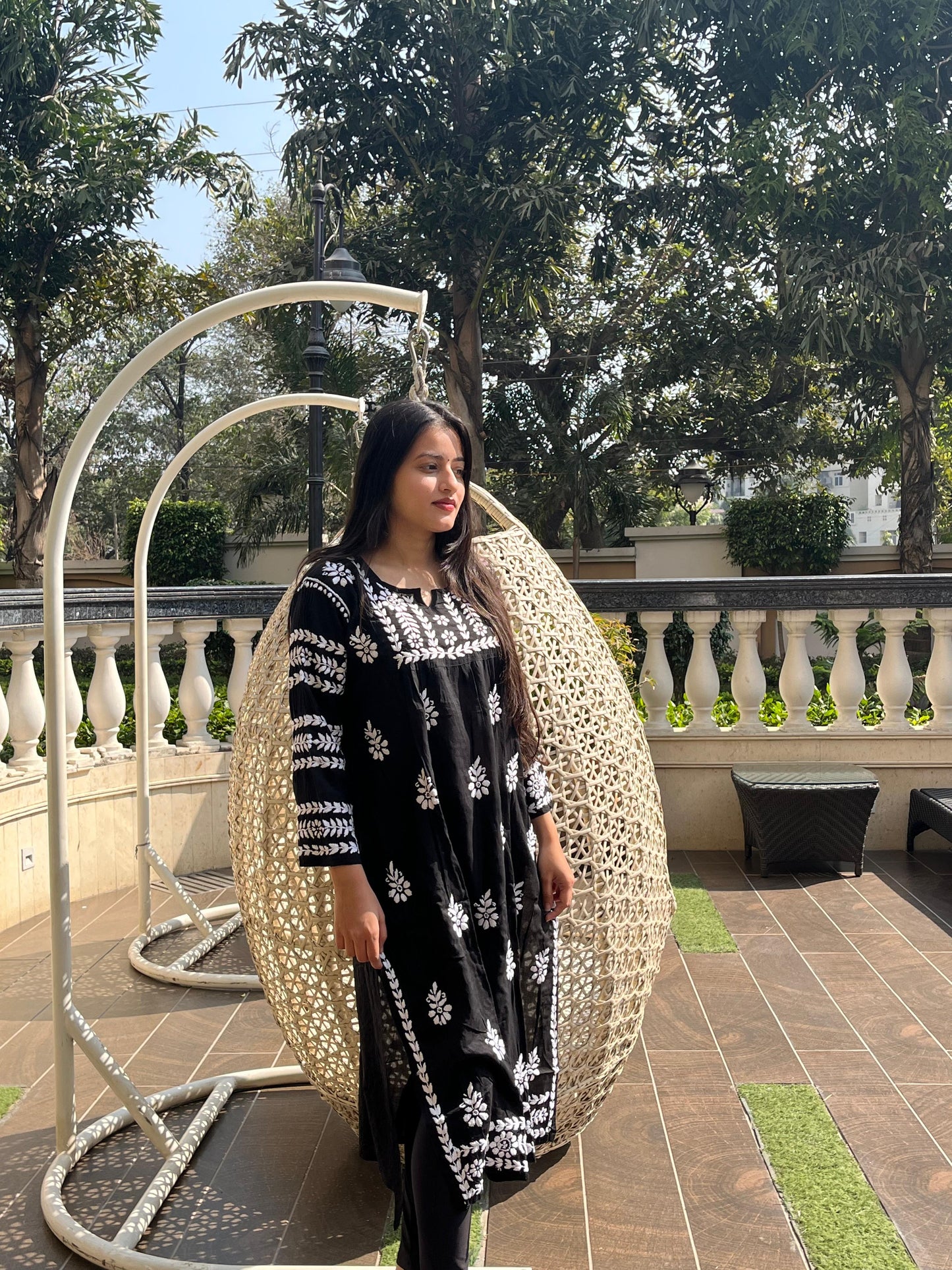 Modal Kurti with Chikankari Embroidery