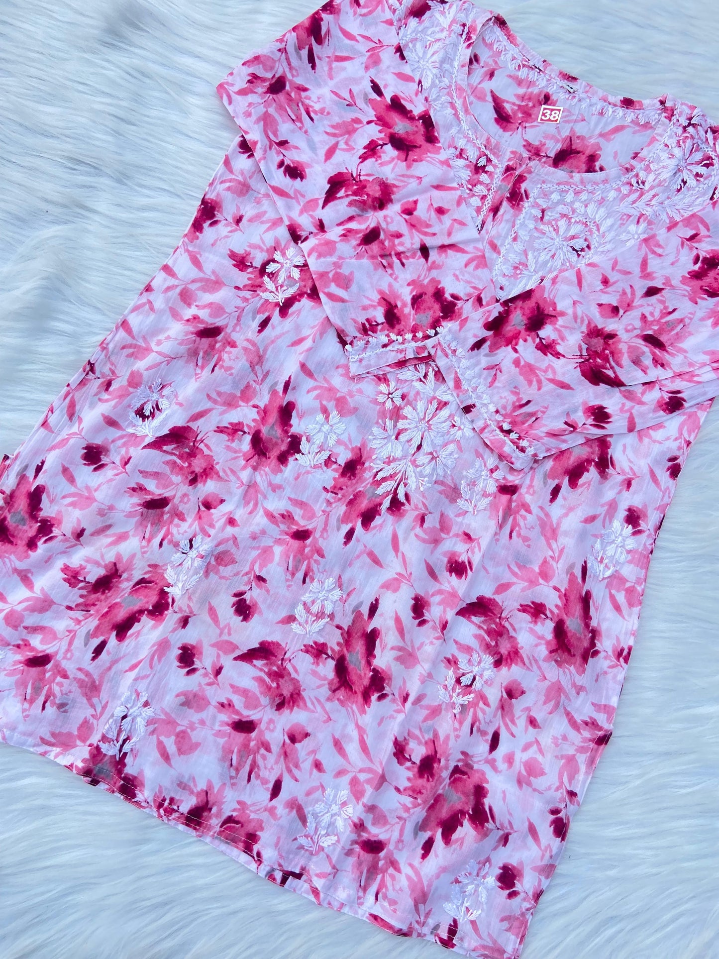 Elegant Handcrafted Chikankari Short Kurti
