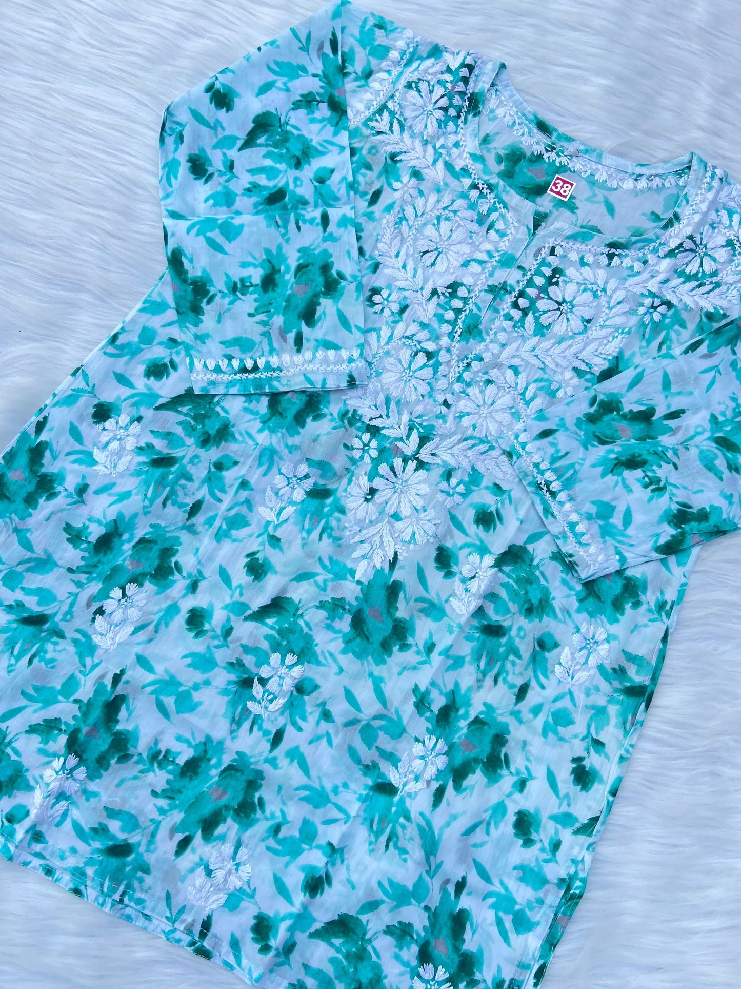 Elegant Handcrafted Chikankari Short Kurti