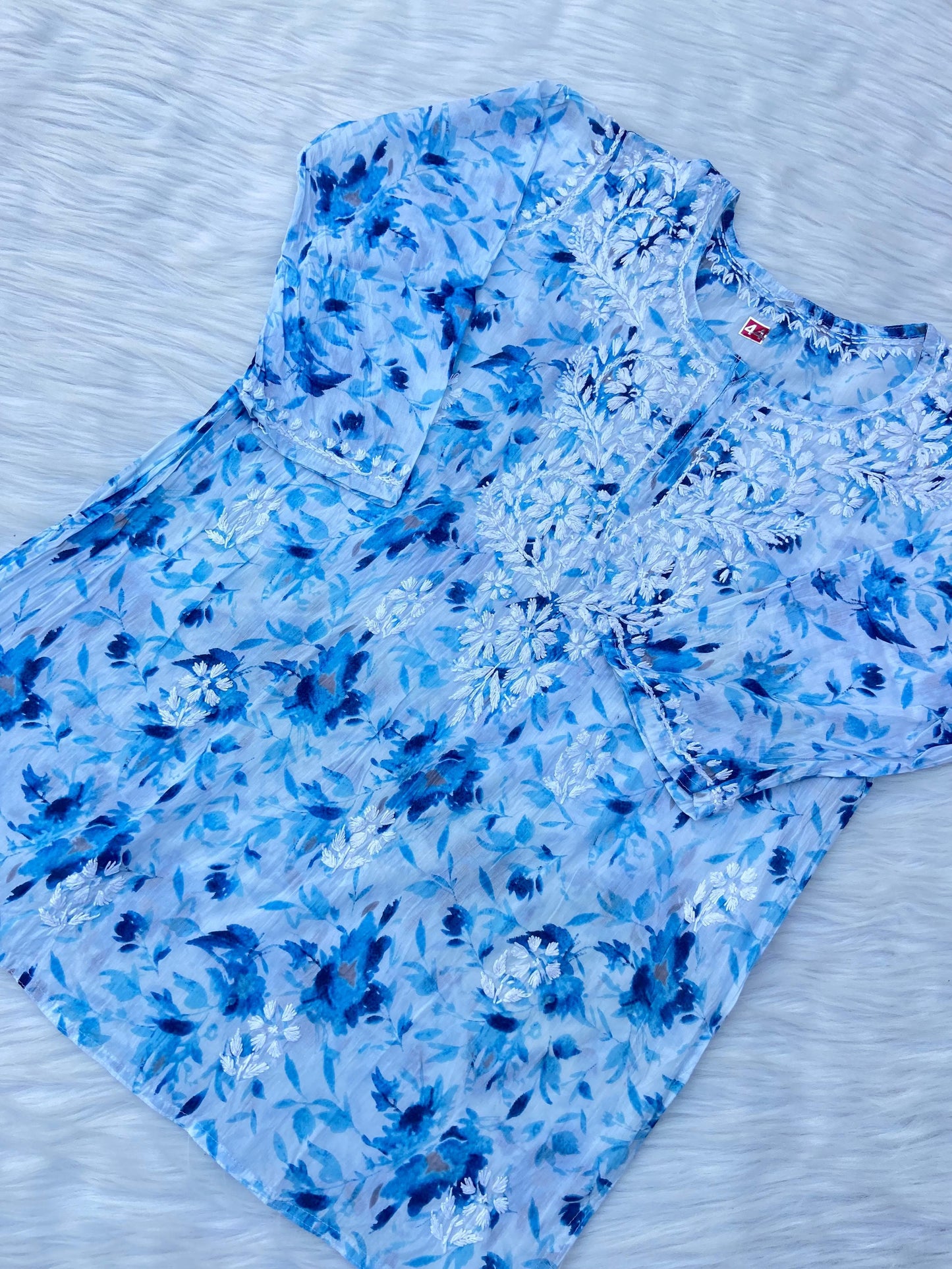 Elegant Handcrafted Chikankari Short Kurti