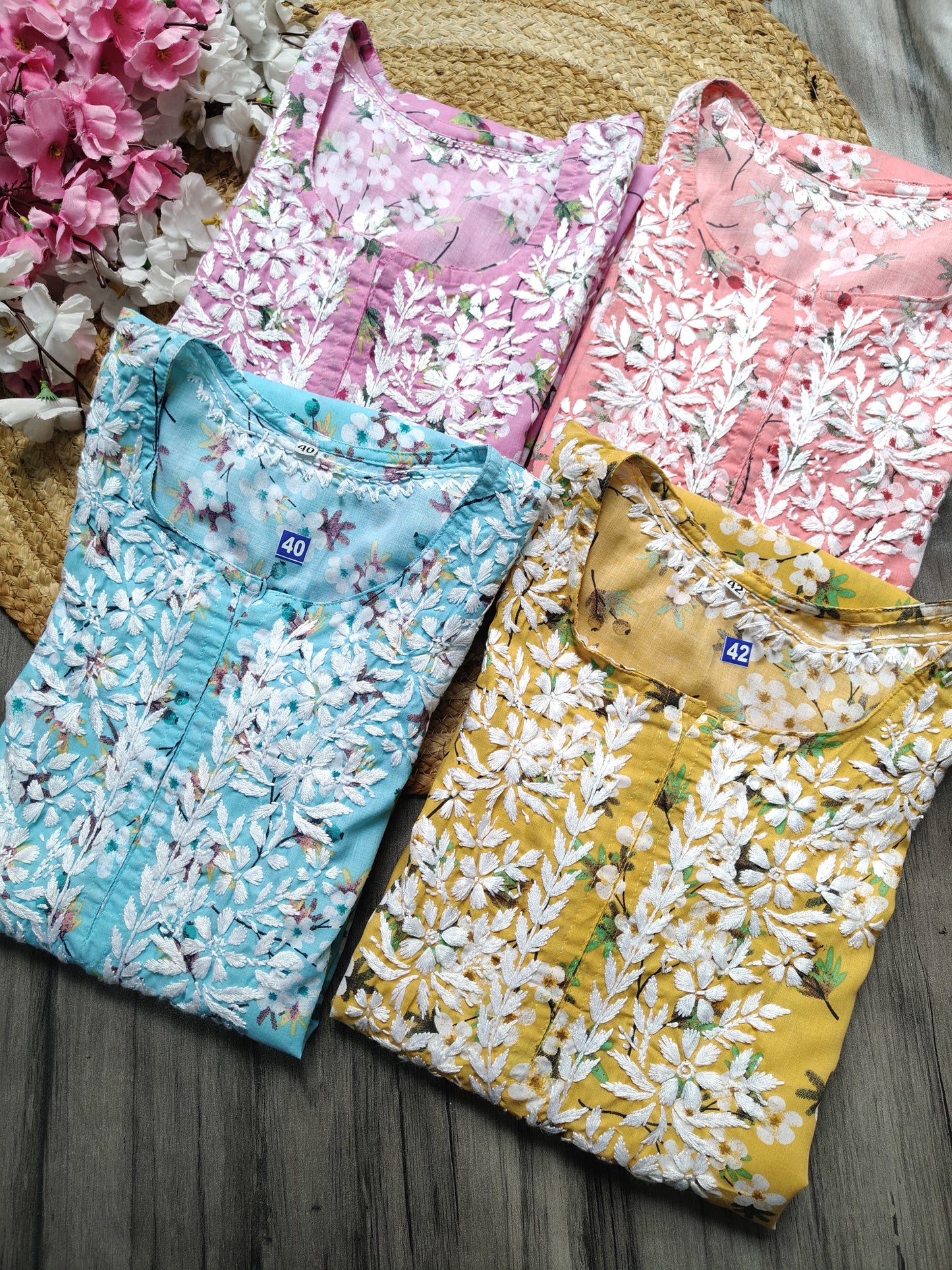 Mul Mul Cotton Kurti with Chikankari Embroidery
