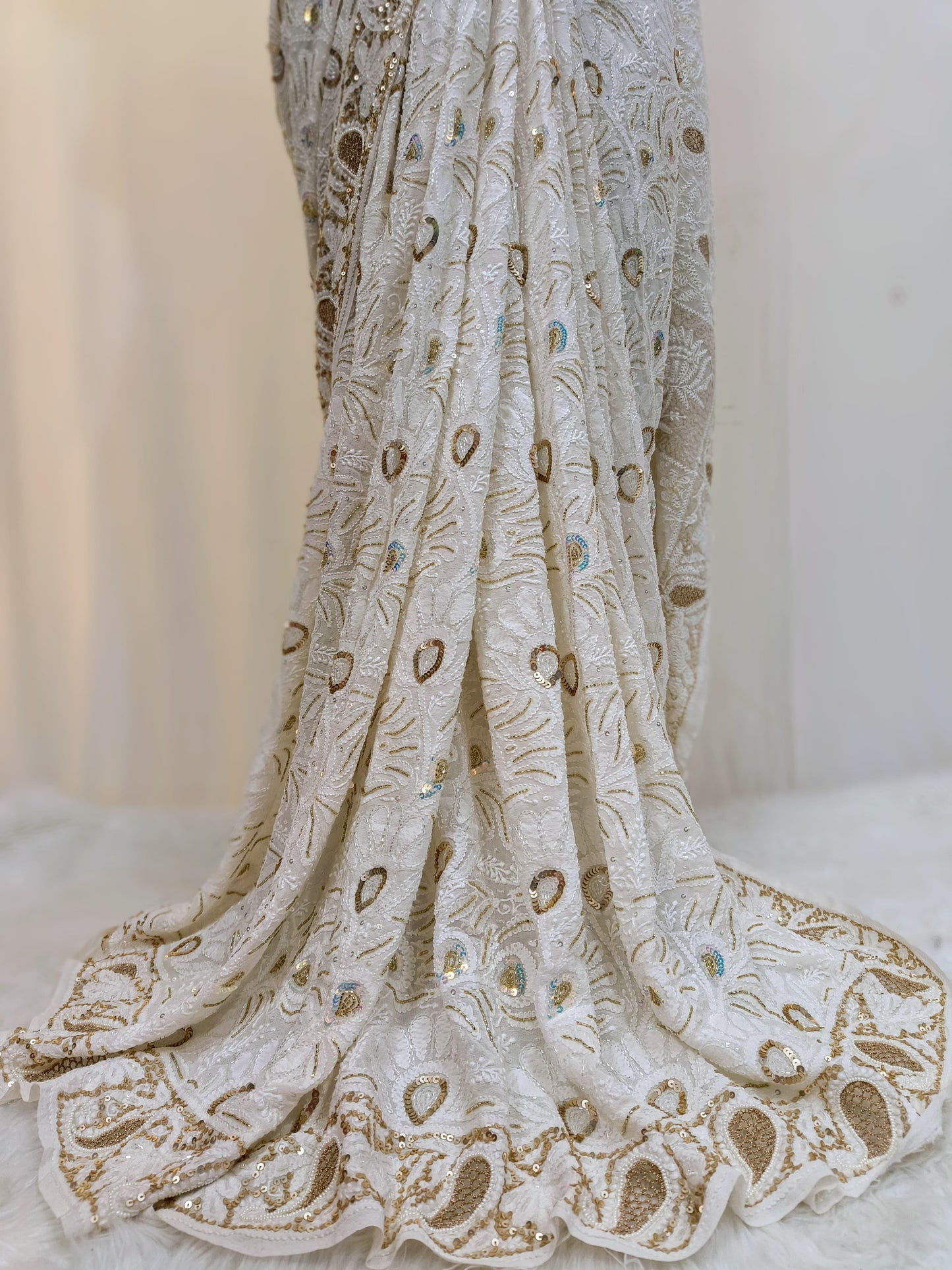 Pure Georgette Chikankari Saree
