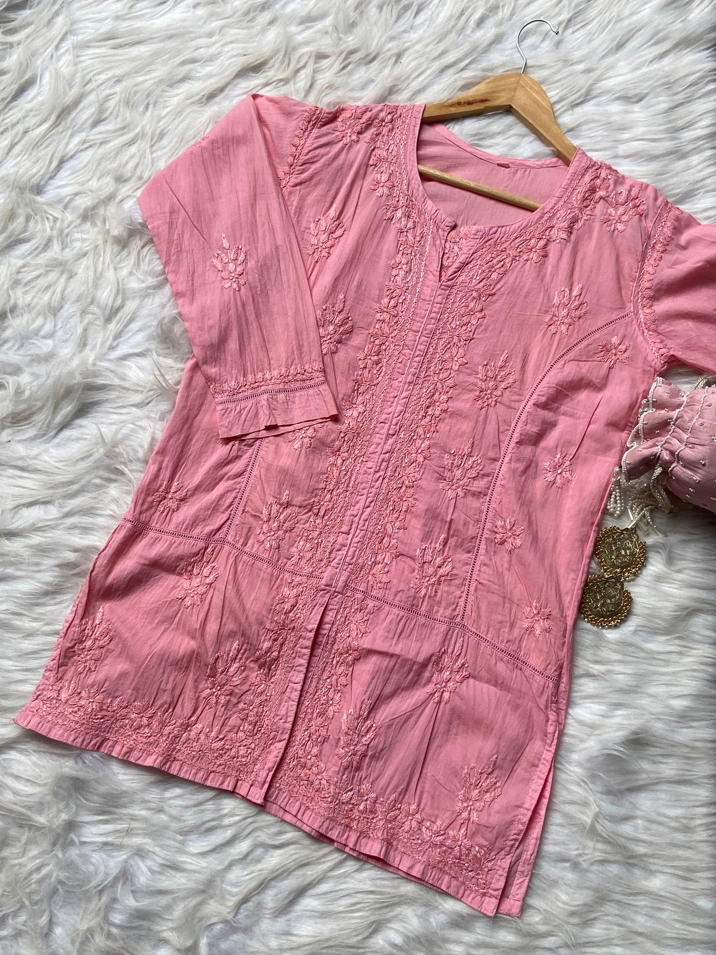 Premium Dyed Mul Cotton Front-Open Short Top