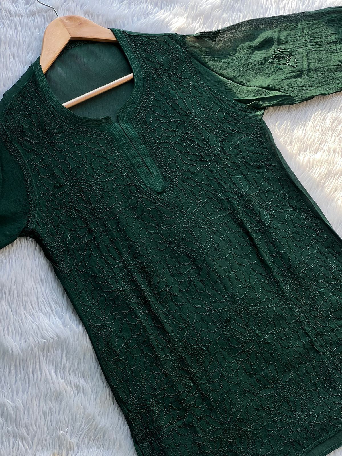 Viscouse Resham Short Jaal Kurti