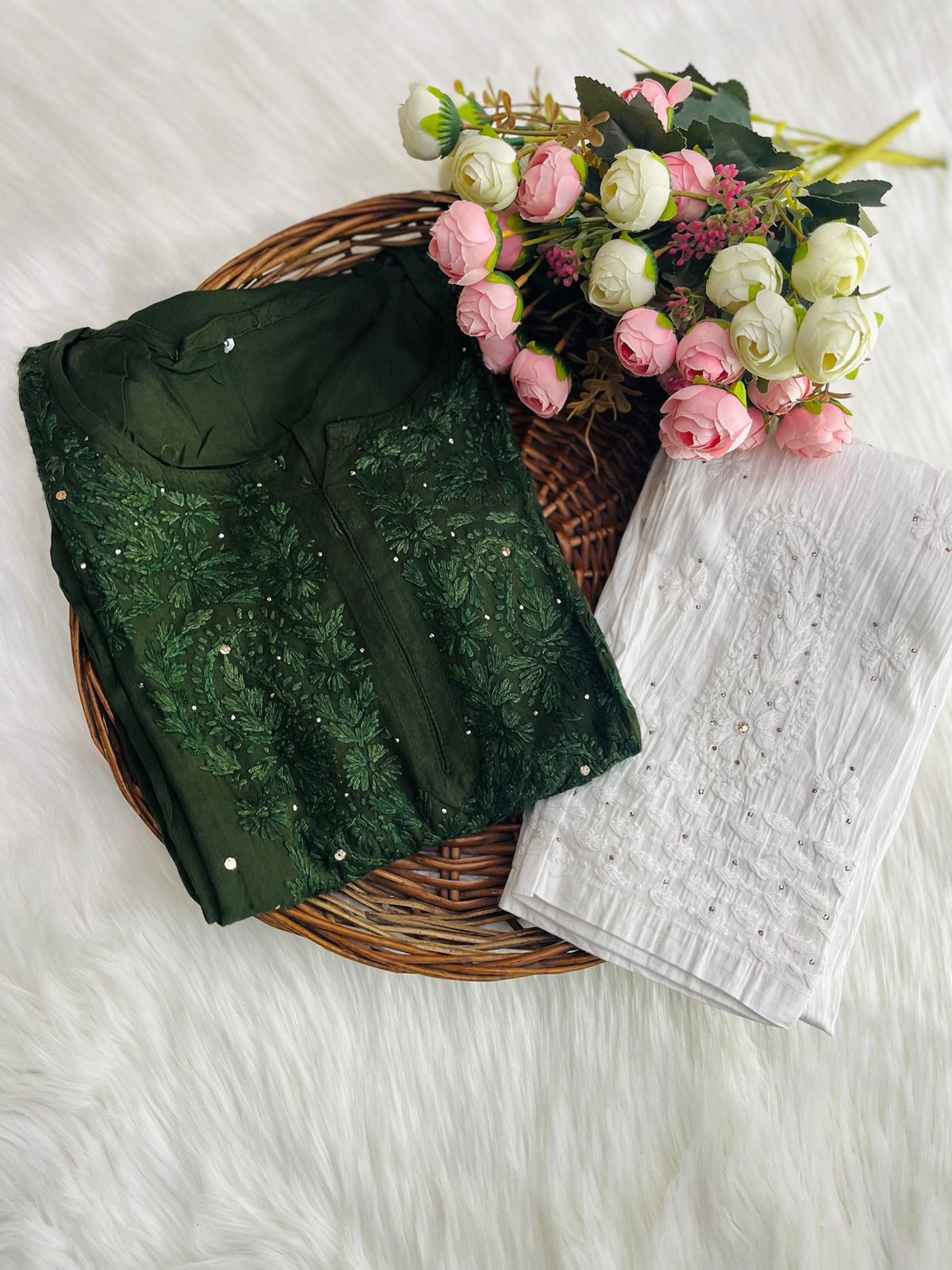Elegant Rayon Mukaish Kurti Set