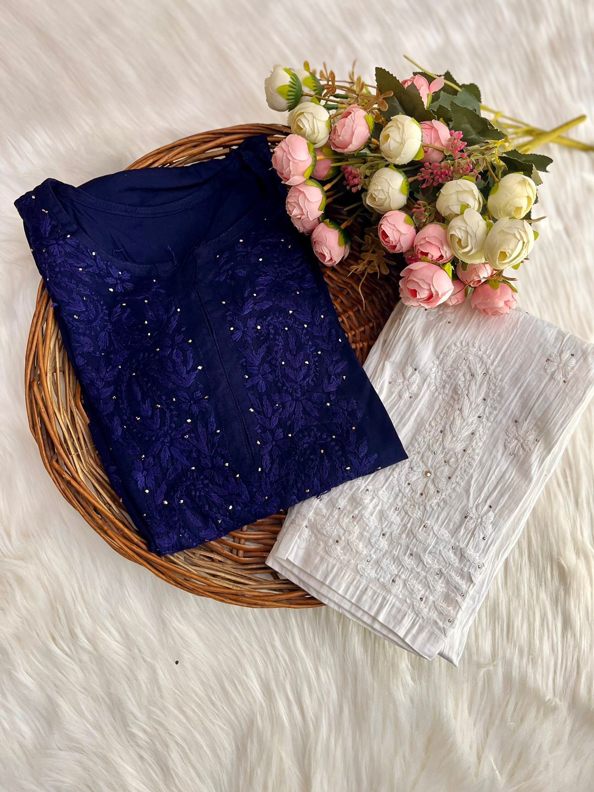 Elegant Rayon Mukaish Kurti Set