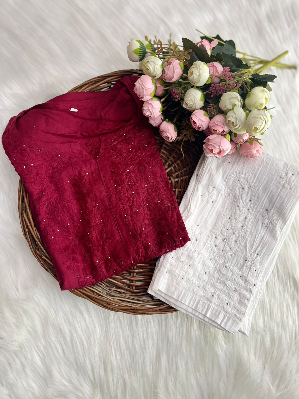 Elegant Rayon Mukaish Kurti Set