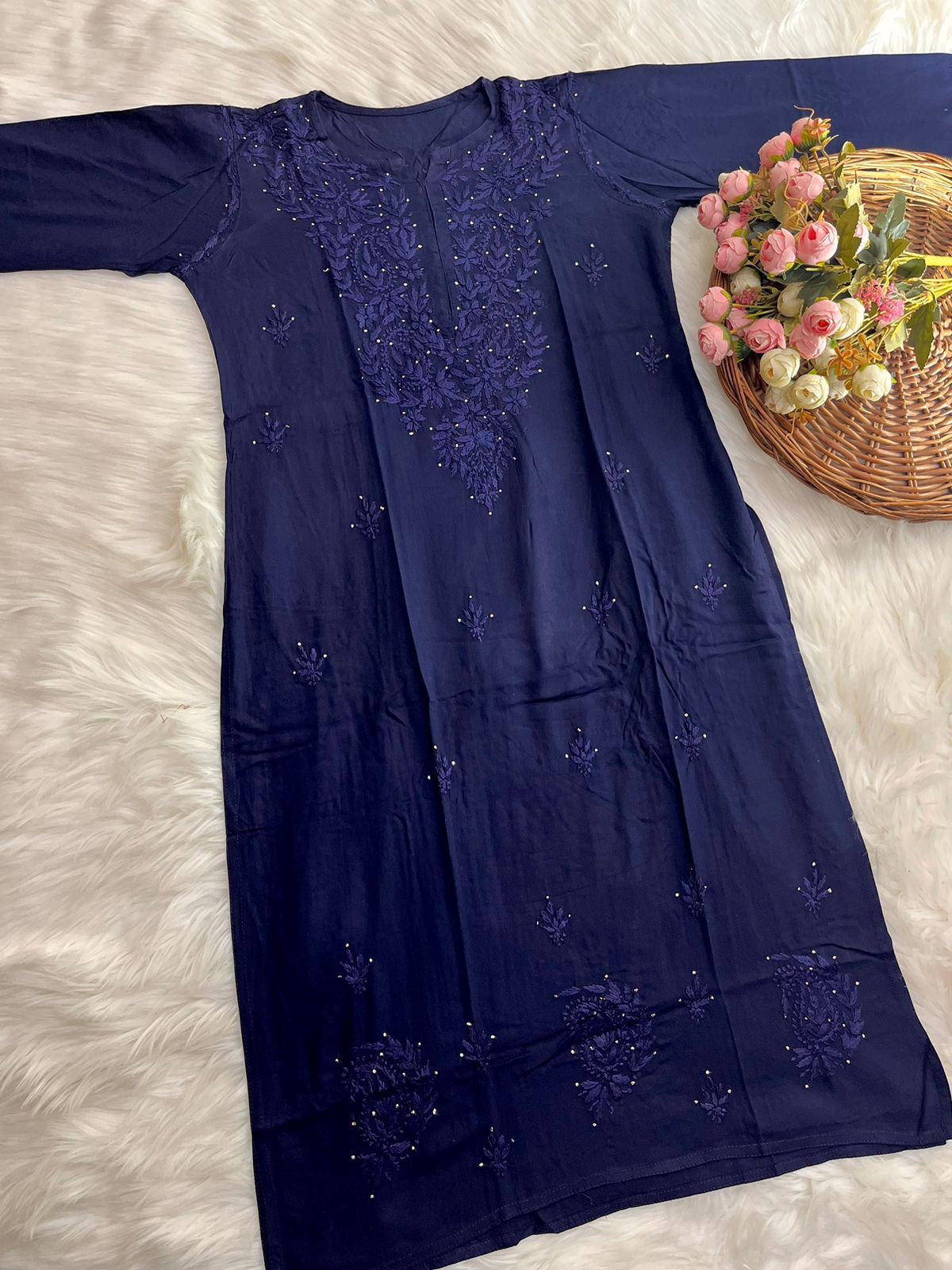 Elegant Rayon Mukaish Kurti Set