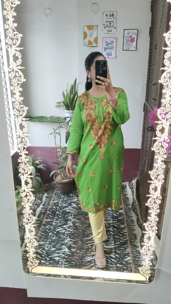 Handcrafted Chikankari Cotton Kurti