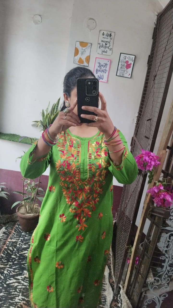 Handcrafted Chikankari Cotton Kurti