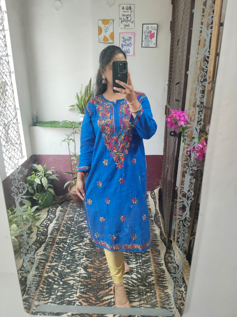 Handcrafted Chikankari Cotton Kurti