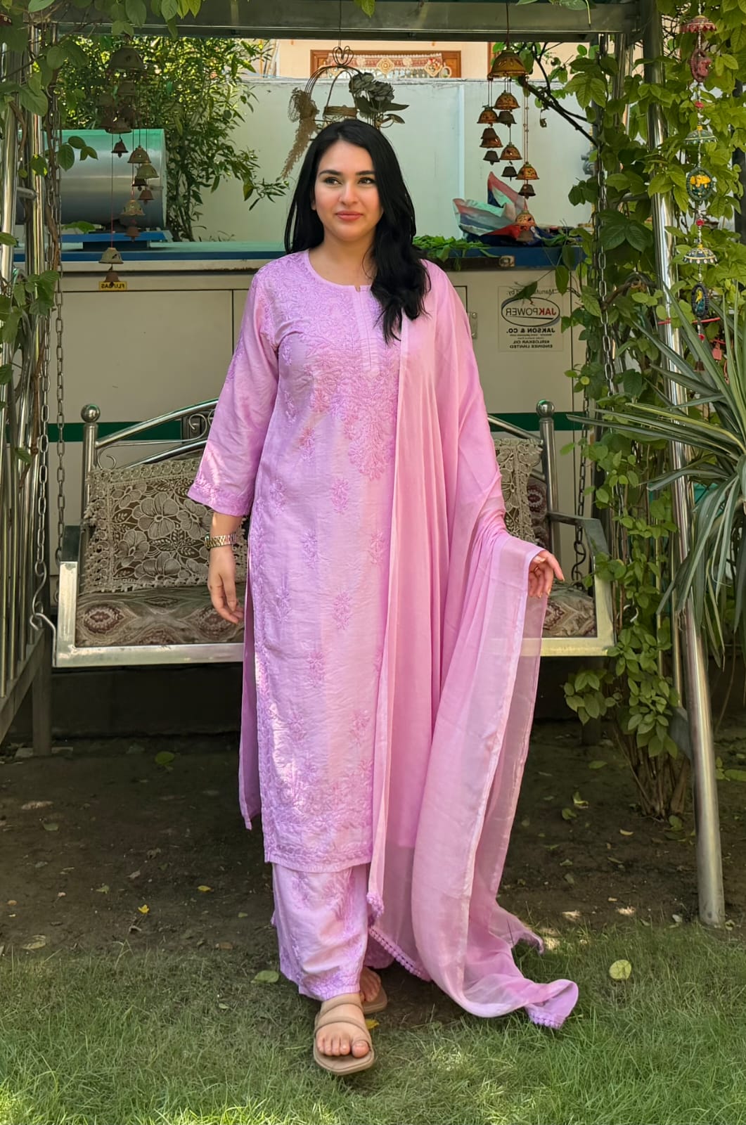 Chanderi Plazo Set