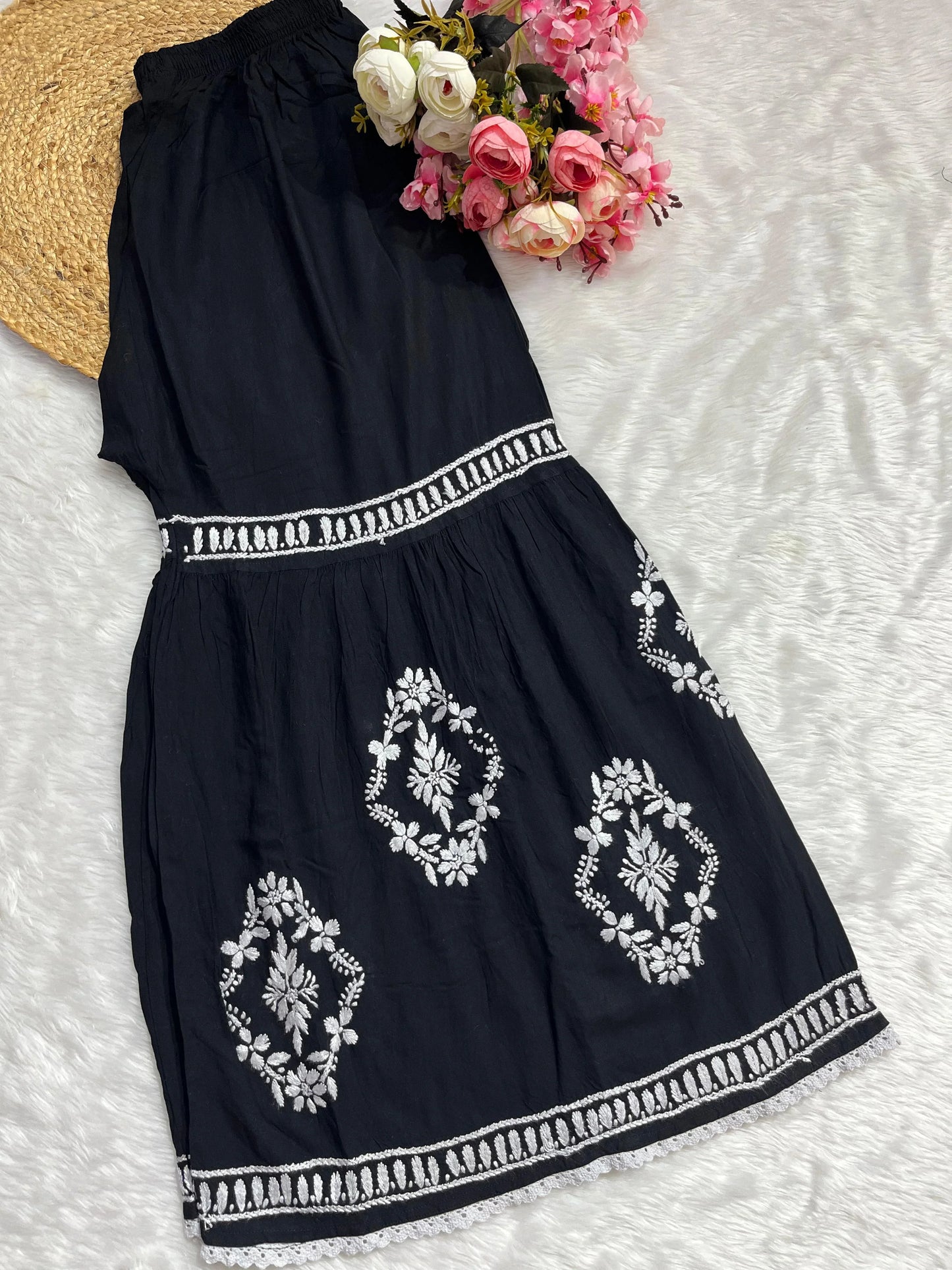 Rayon Garara Set with Chikan Embroidery