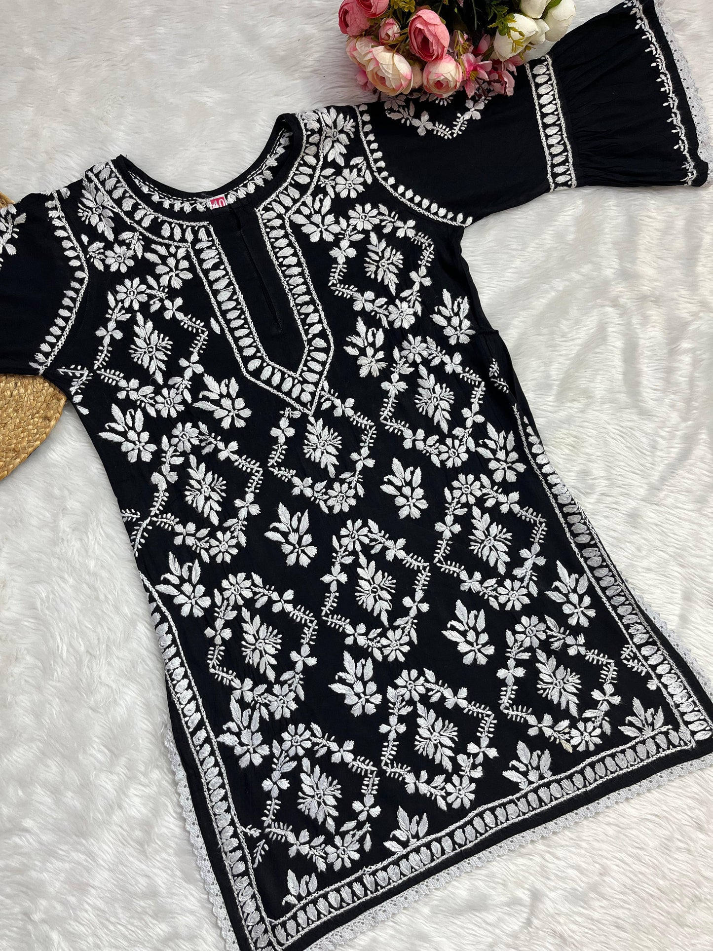 Rayon Garara Set with Chikan Embroidery