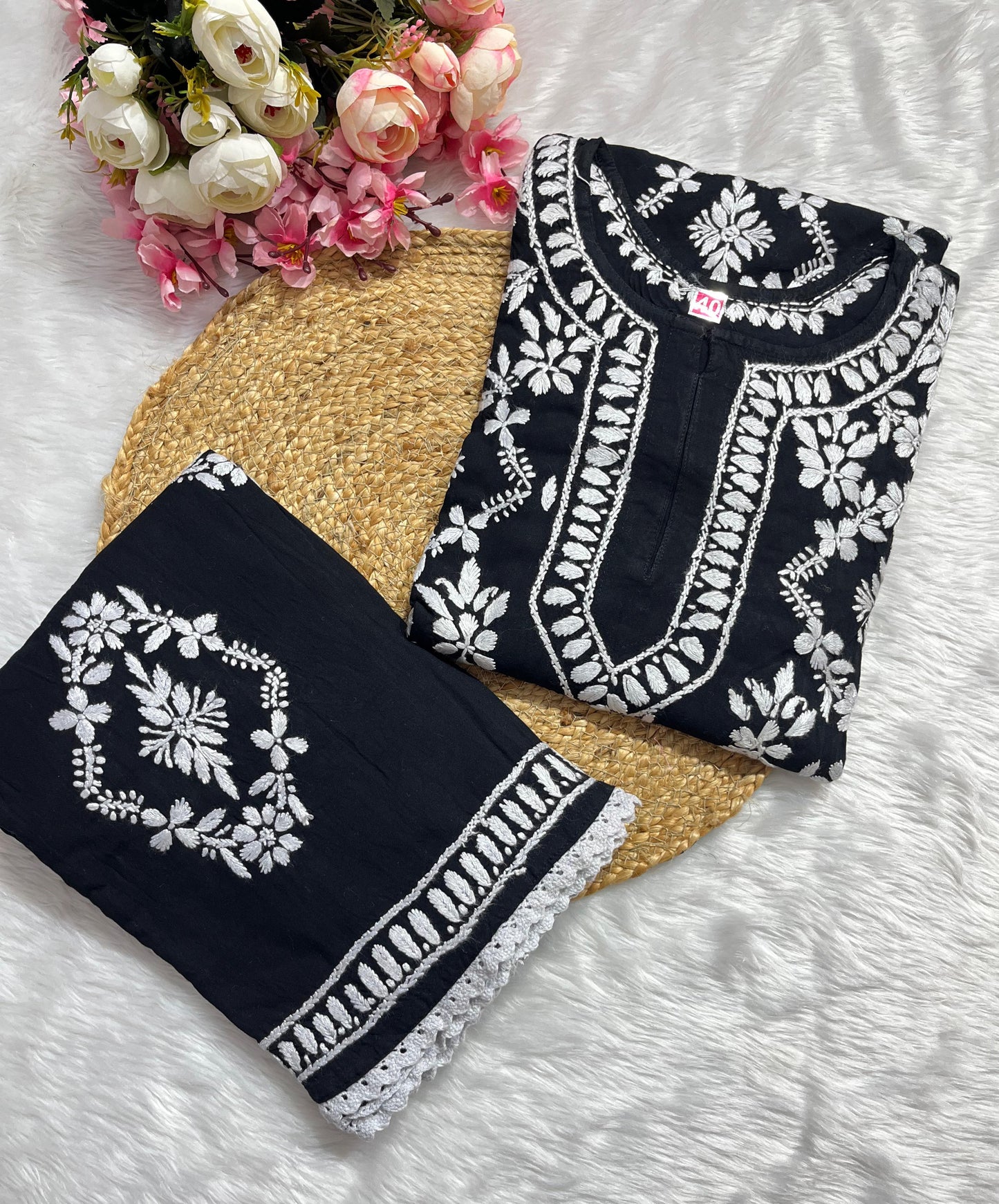 Rayon Garara Set with Chikan Embroidery