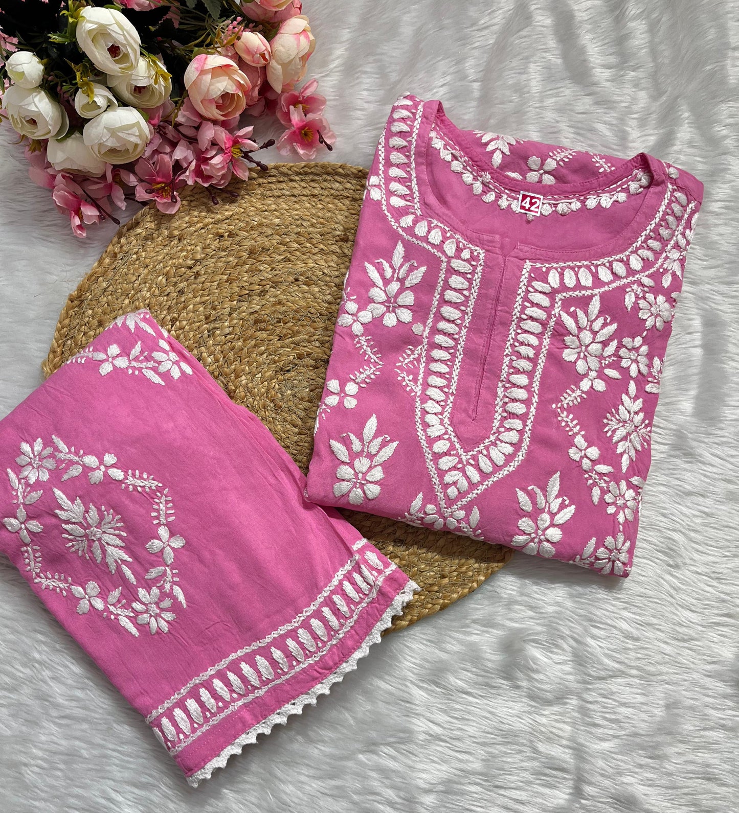 Rayon Garara Set with Chikan Embroidery