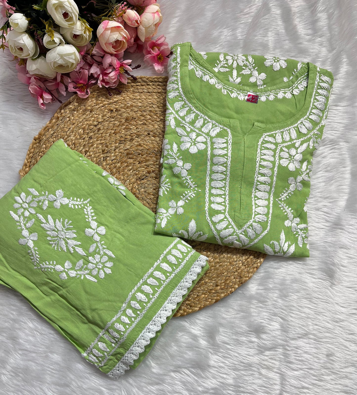 Rayon Garara Set with Chikan Embroidery