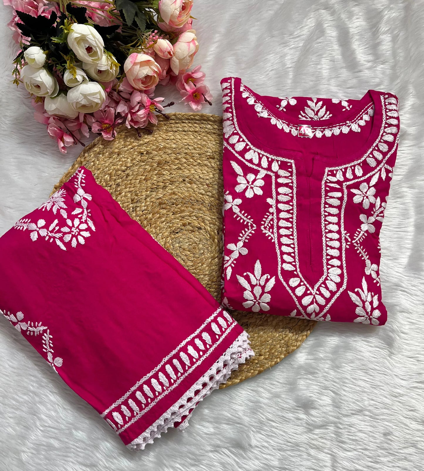 Rayon Garara Set with Chikan Embroidery