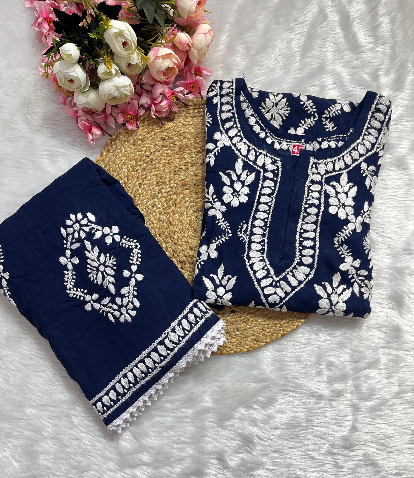 Rayon Garara Set with Chikan Embroidery