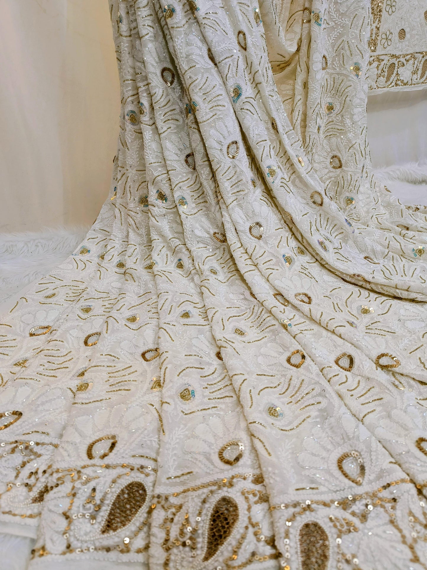 Pure Georgette Chikankari Saree