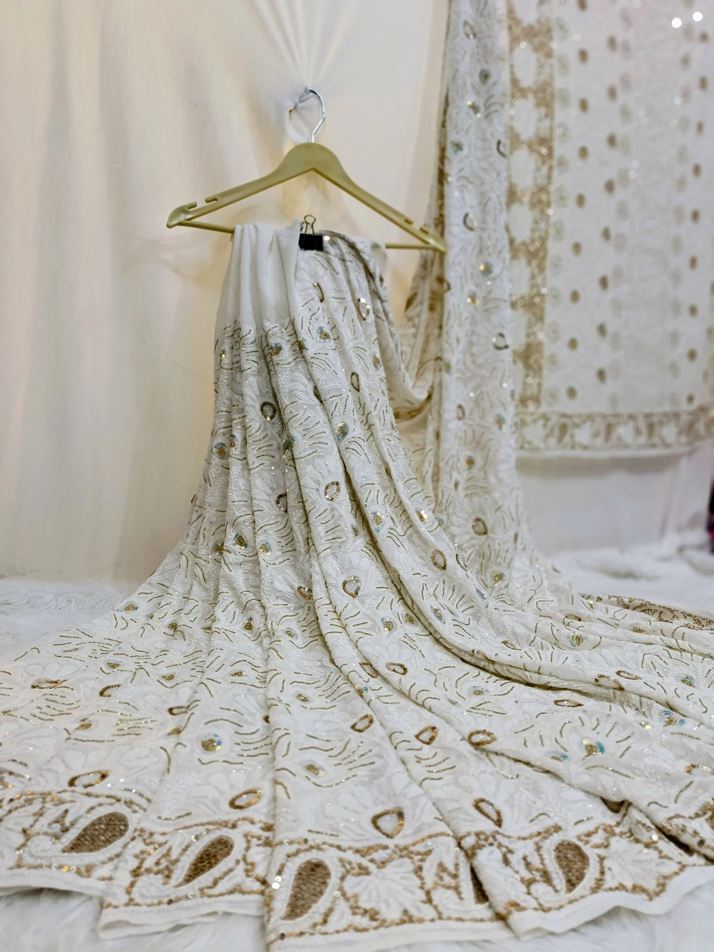 Pure Georgette Chikankari Saree