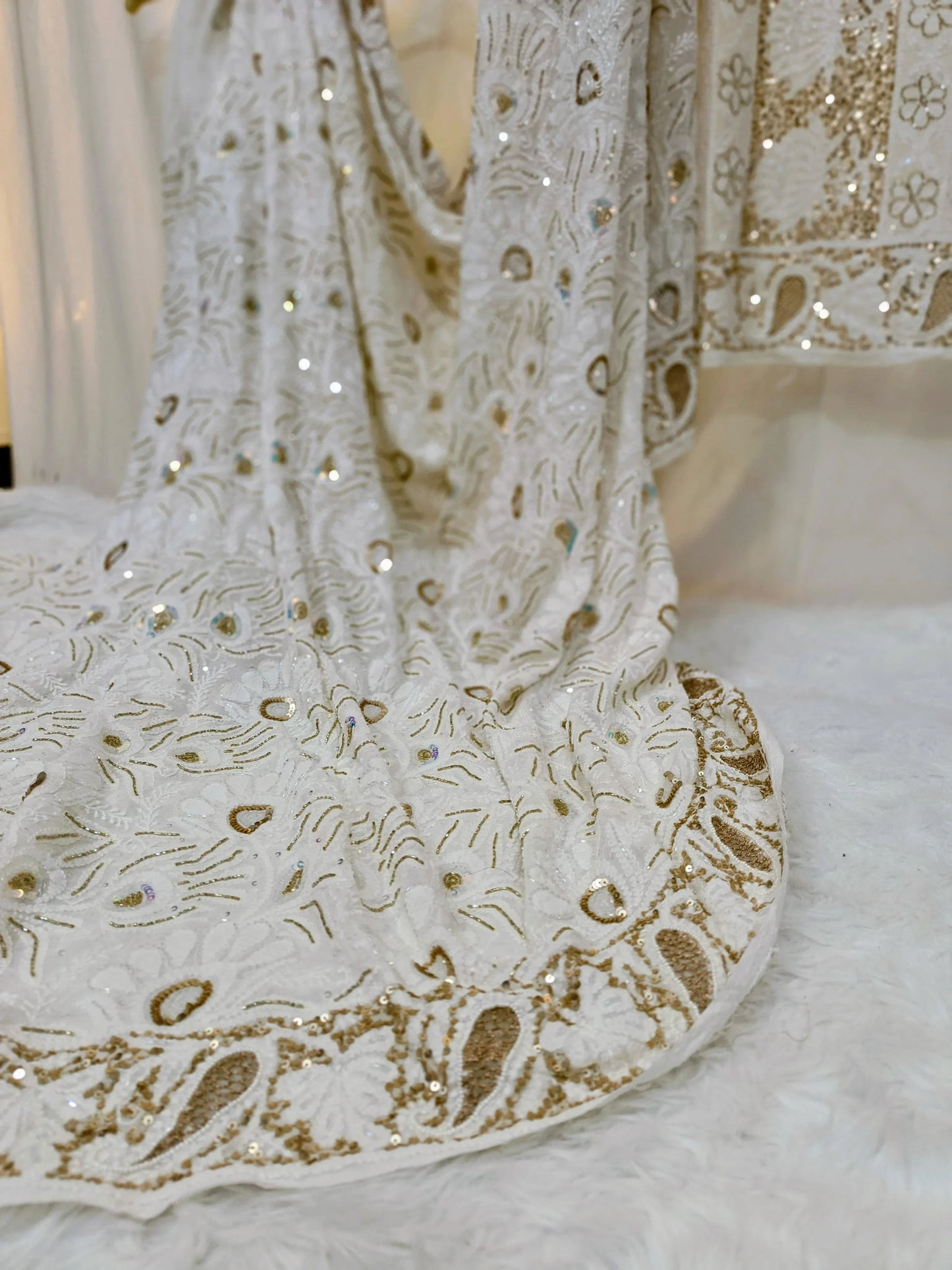 Pure Georgette Chikankari Saree