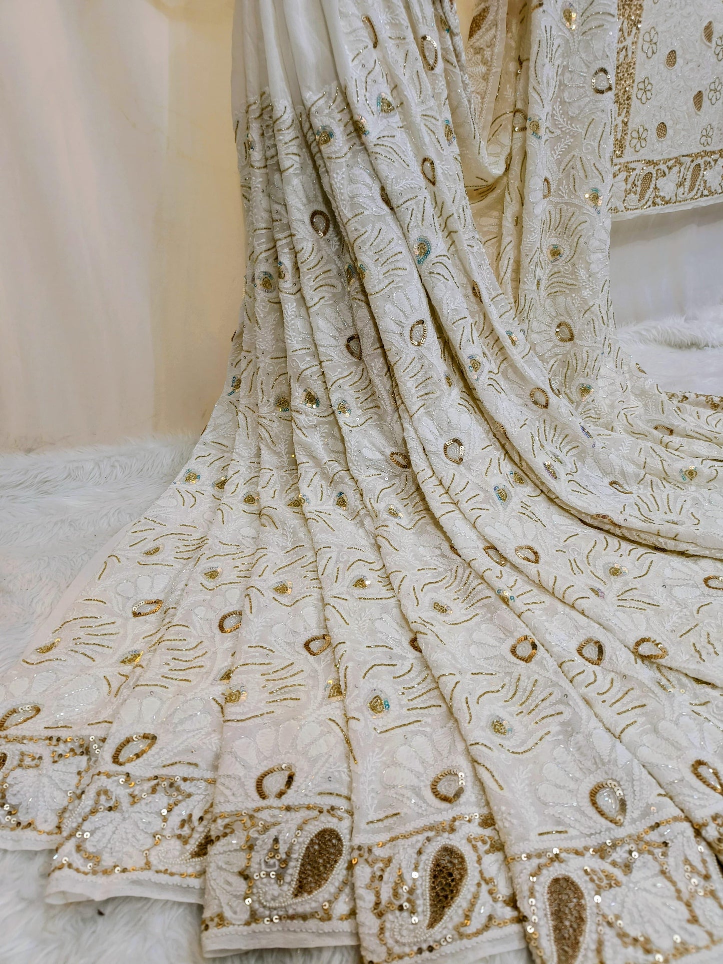 Pure Georgette Chikankari Saree