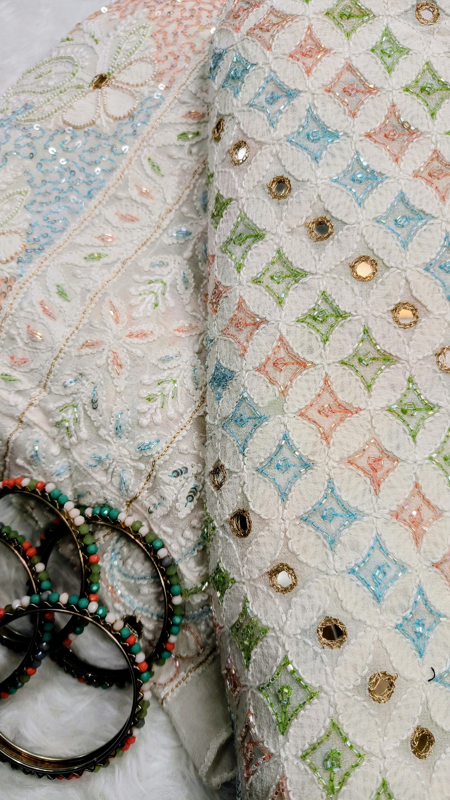 Pure Georgette Chikankari Lehenga