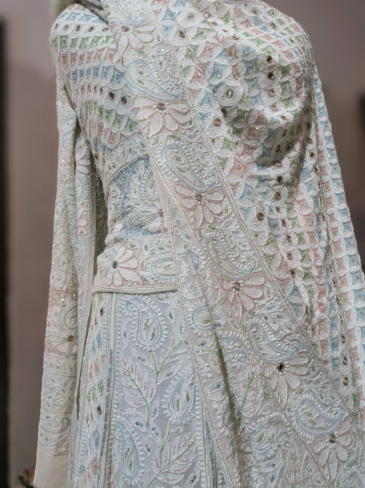 Pure Georgette Chikankari Lehenga