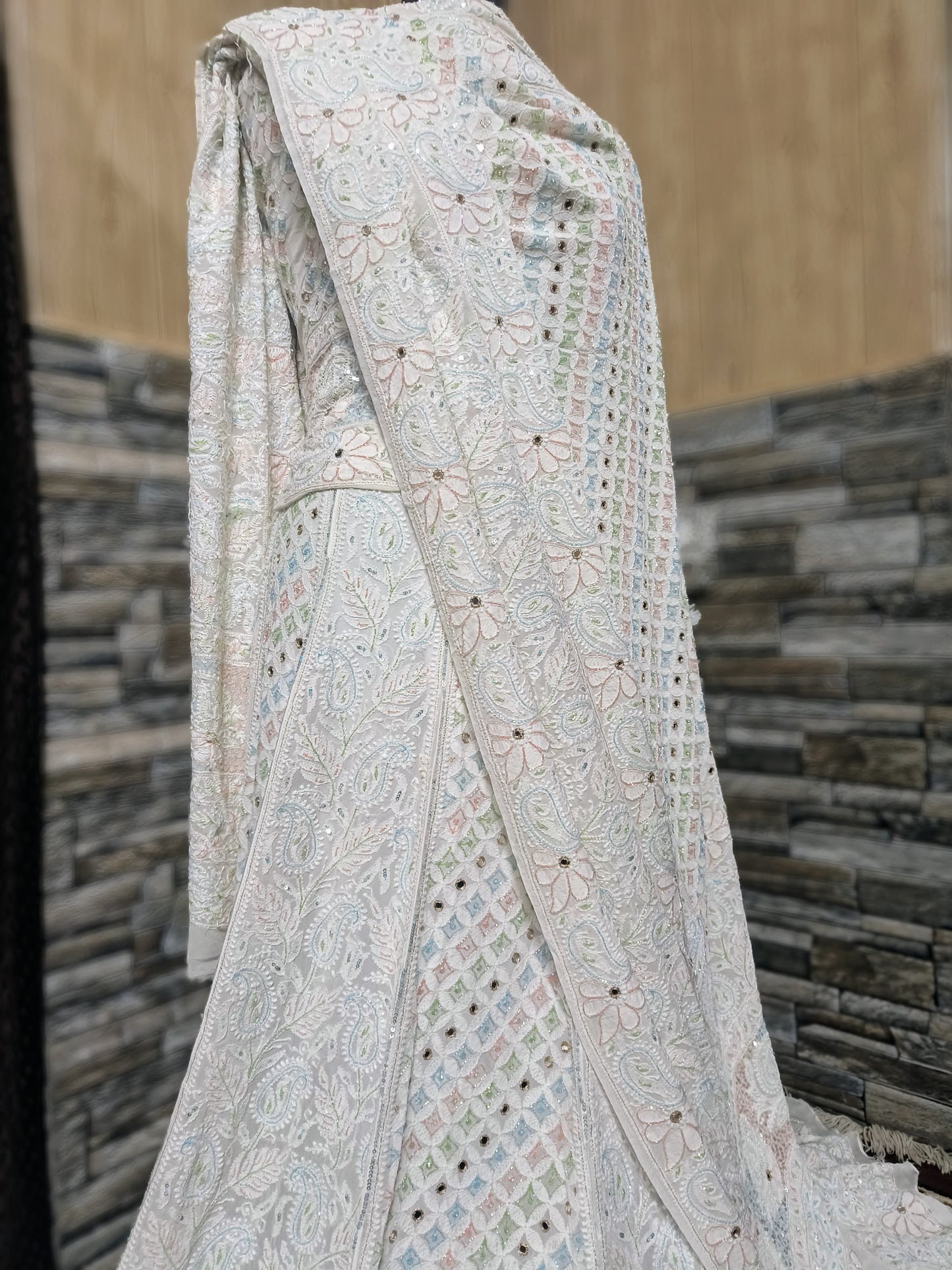 Pure Georgette Chikankari Lehenga