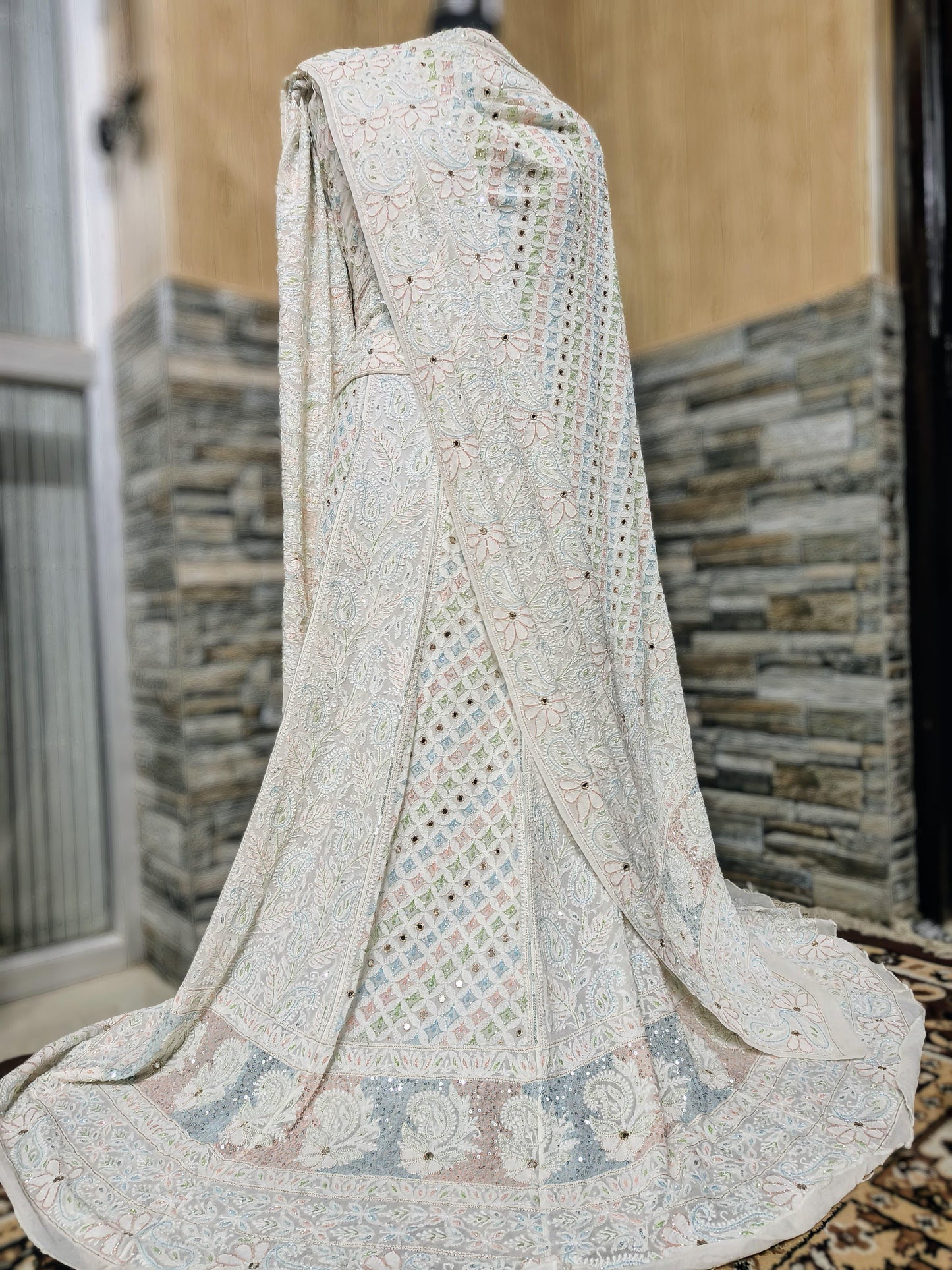 Pure Georgette Chikankari Lehenga