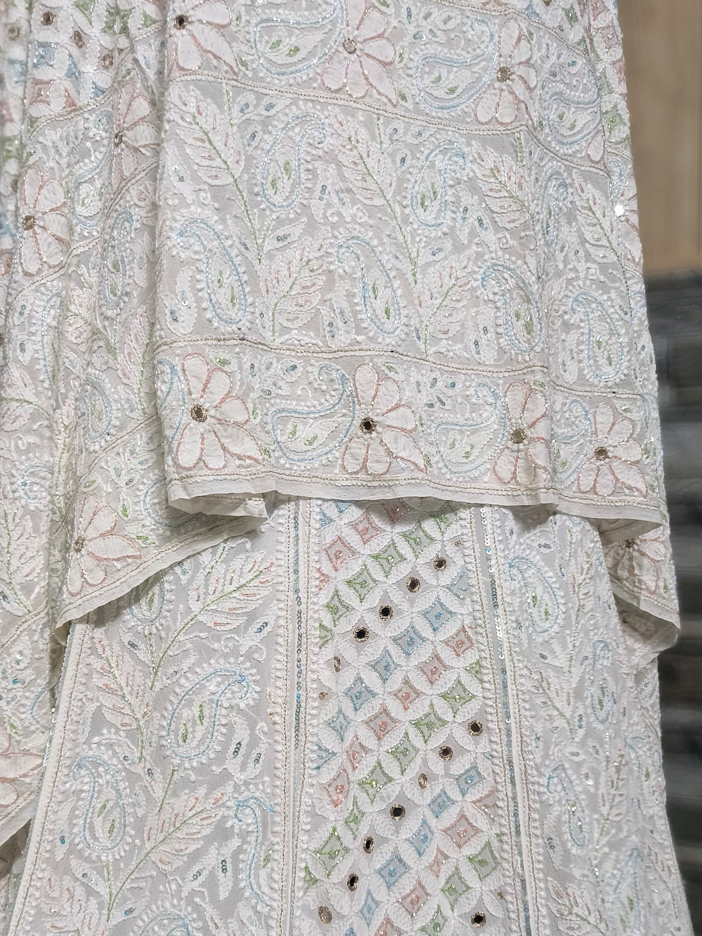 Pure Georgette Chikankari Lehenga