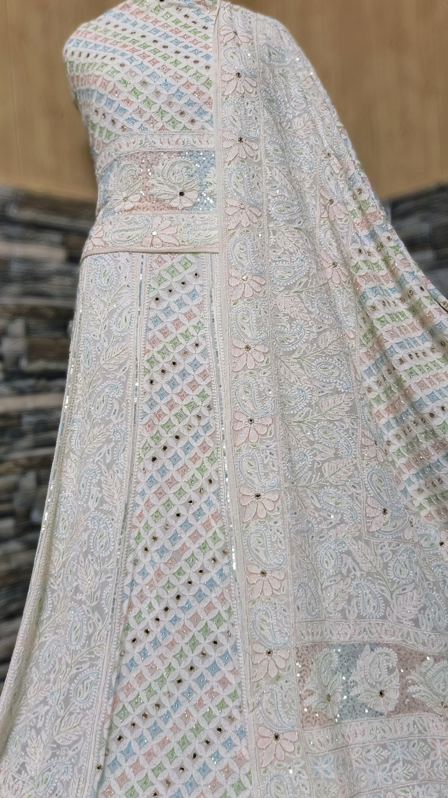 Pure Georgette Chikankari Lehenga