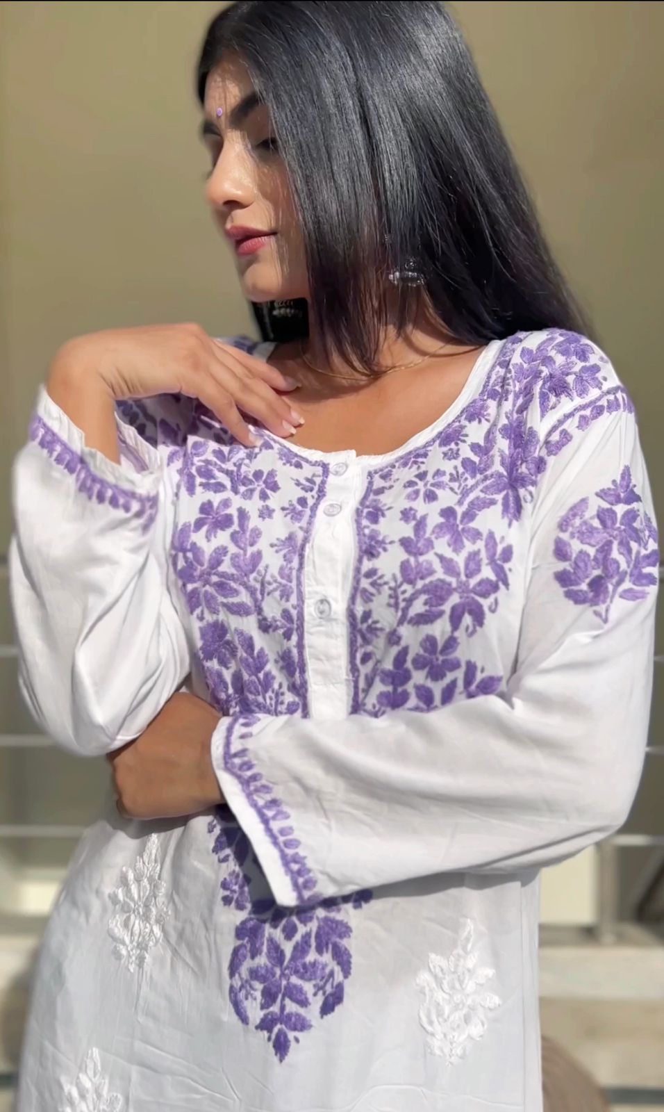 Modal Co-ord Set with Chikankari Embroidery