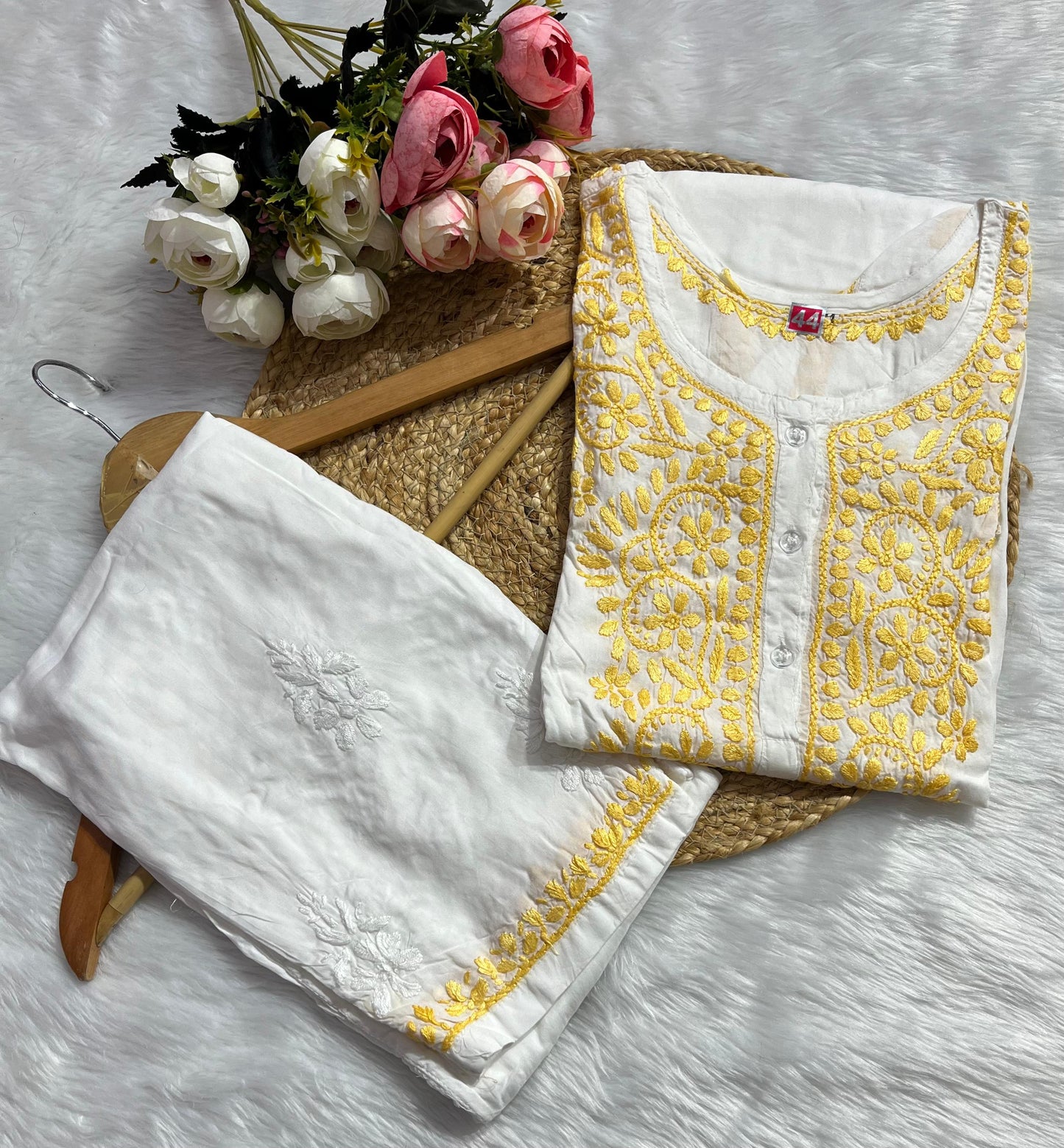 Modal Co-ord Set with Chikankari Embroidery