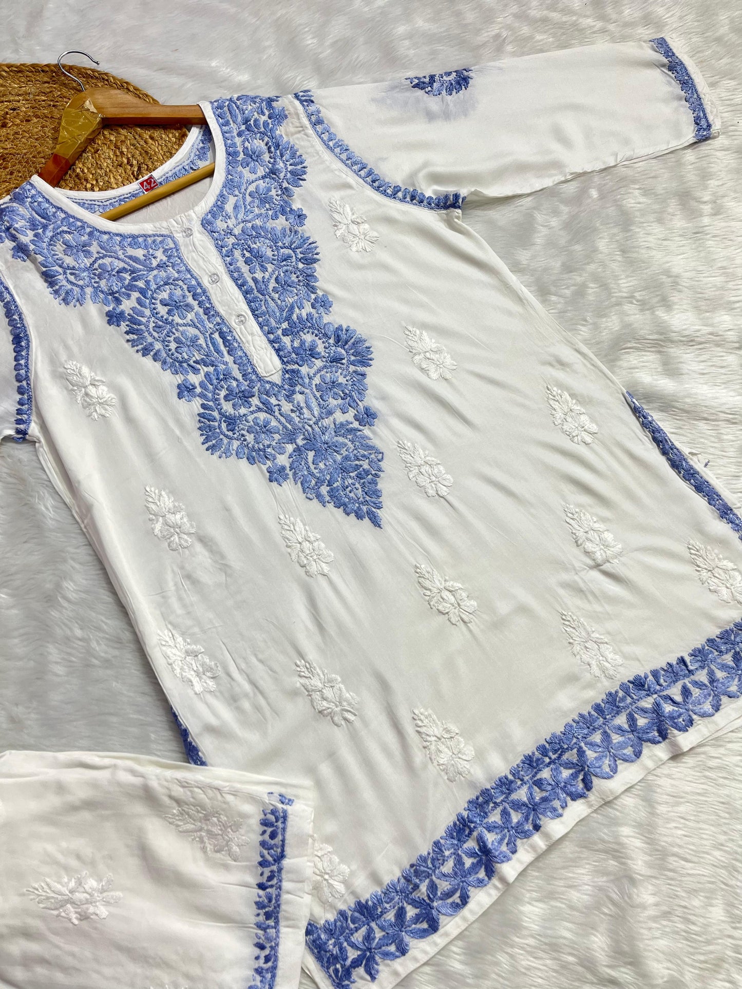 Modal Co-ord Set with Chikankari Embroidery