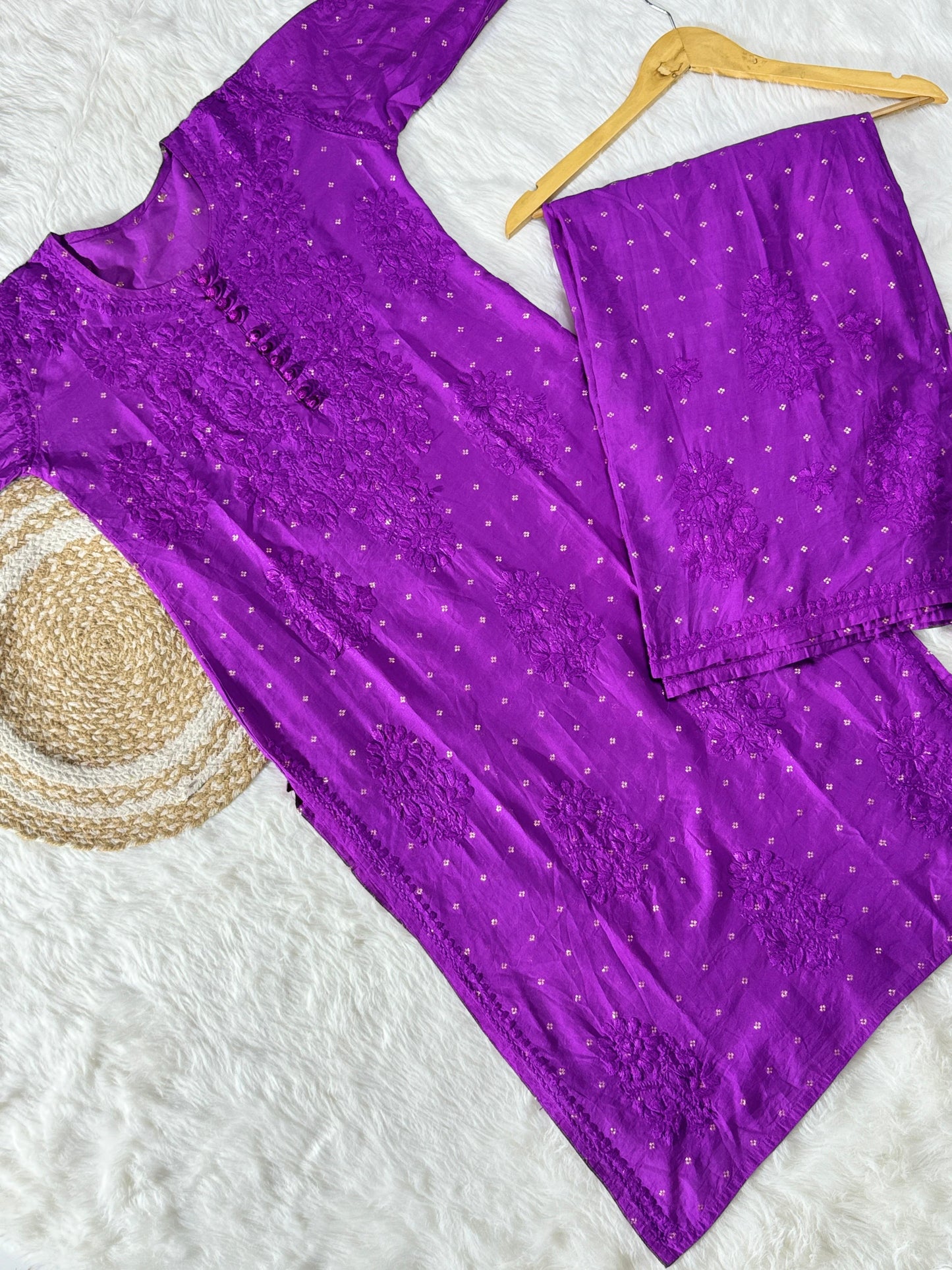 Premium Chanderi Co-ord Dyed Set
