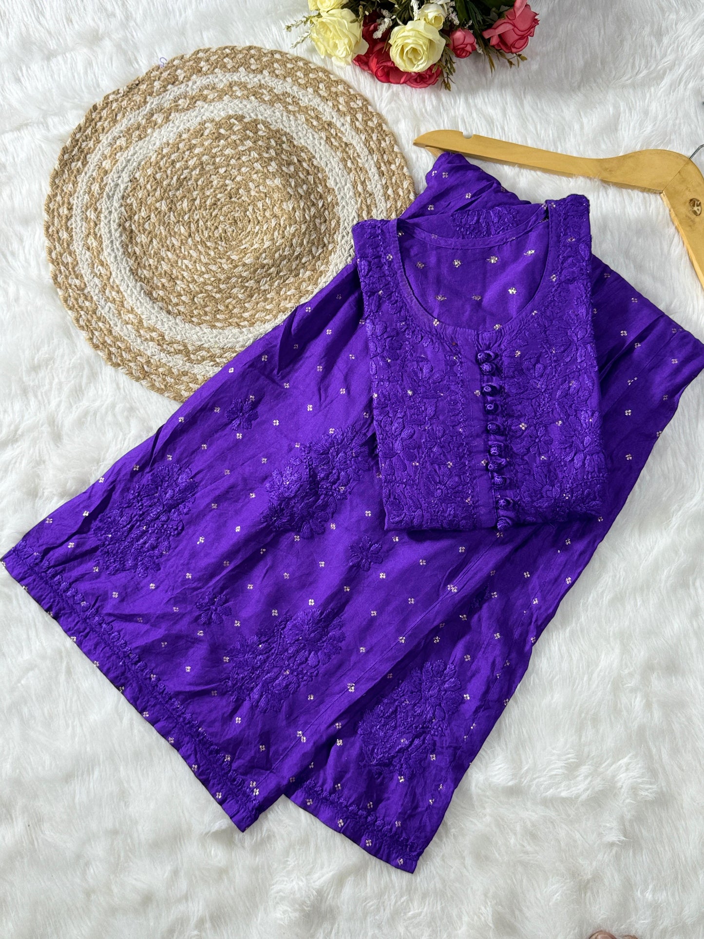 Premium Chanderi Co-ord Dyed Set