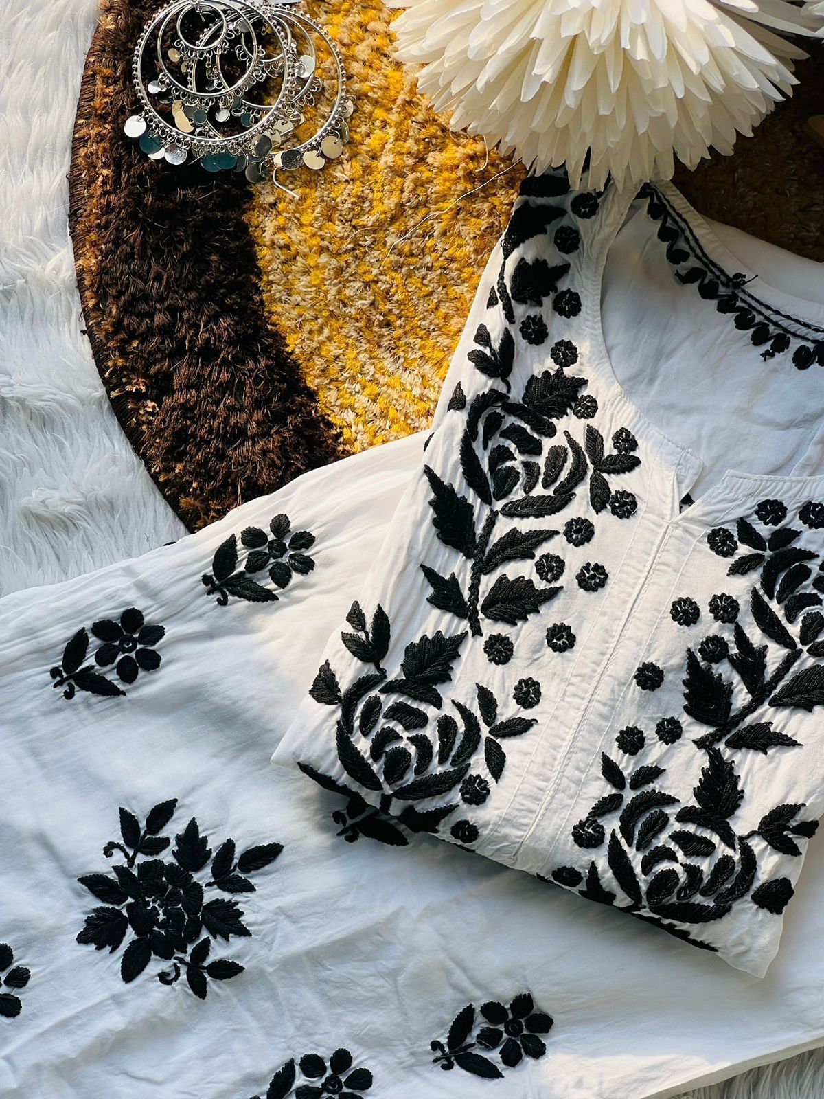 Modal Co-ord Set with Chikankari Embroidery