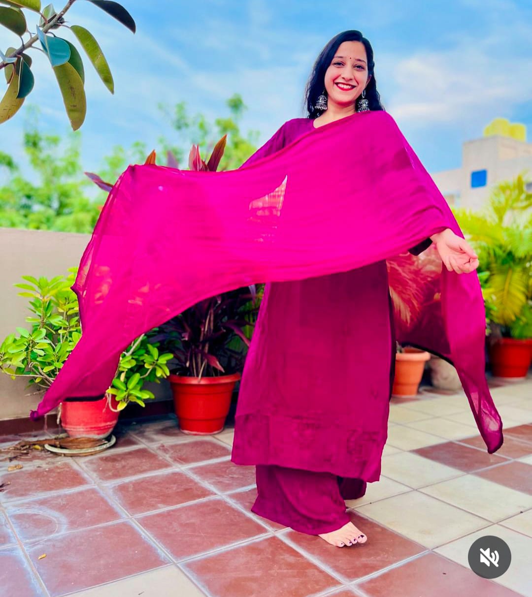 Rayon Kurti Palazzo Set with Chikan Embroidery
