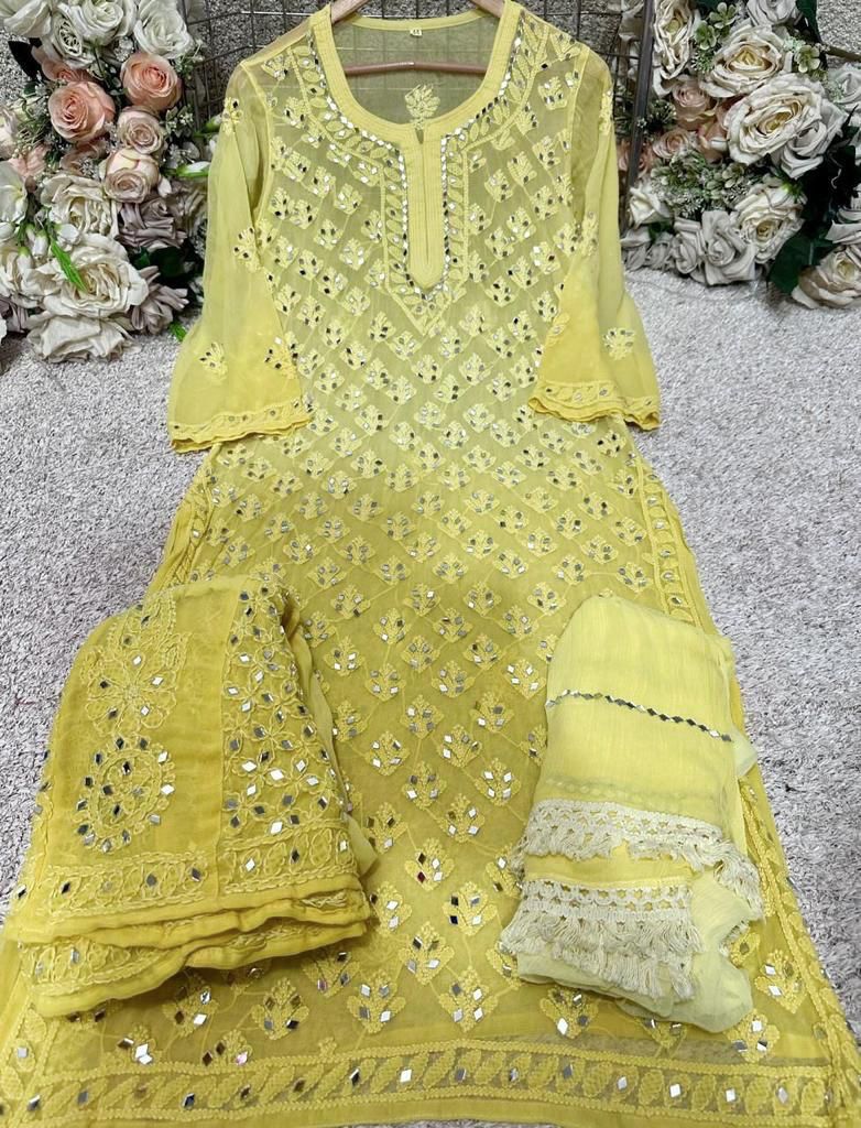 Mirror 3-Piece Chikankari Set