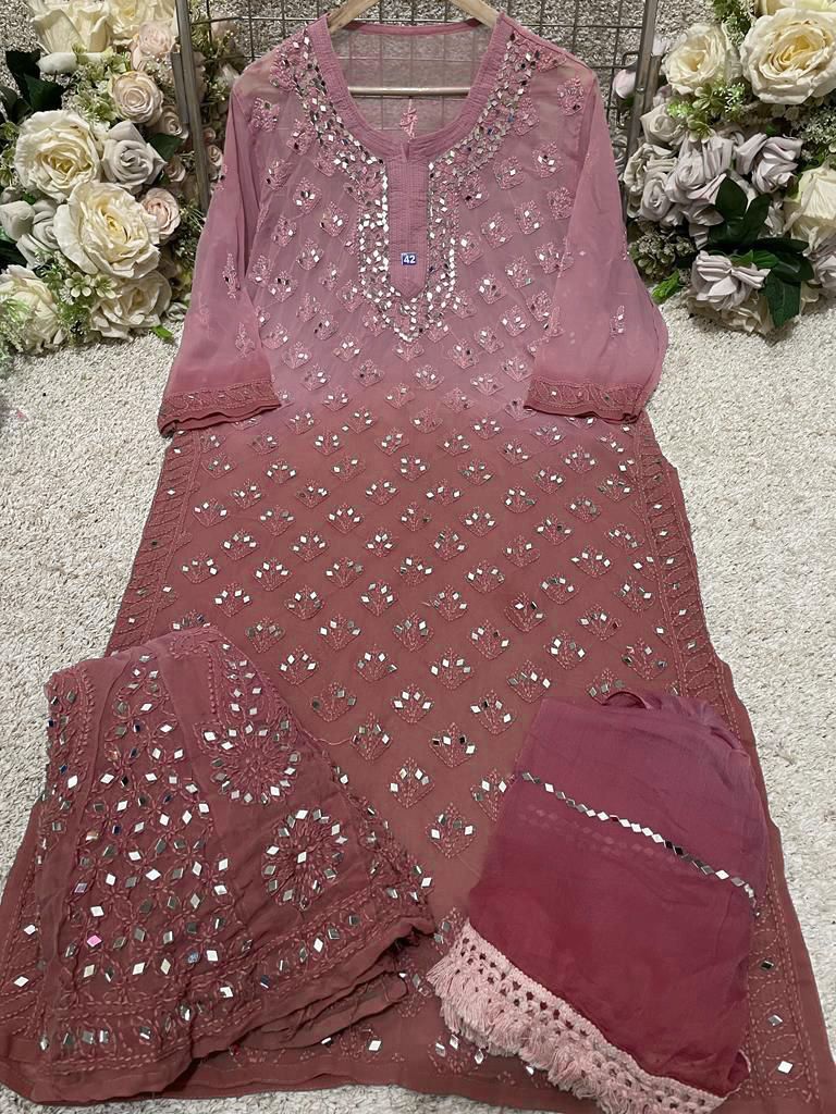 Mirror 3-Piece Chikankari Set