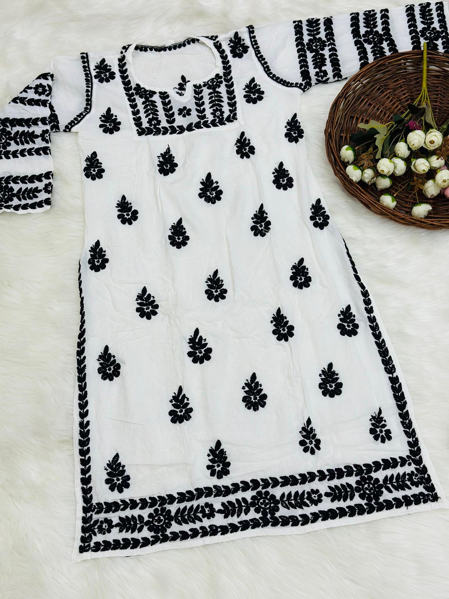 Modal Set with Chikankari Embroidery