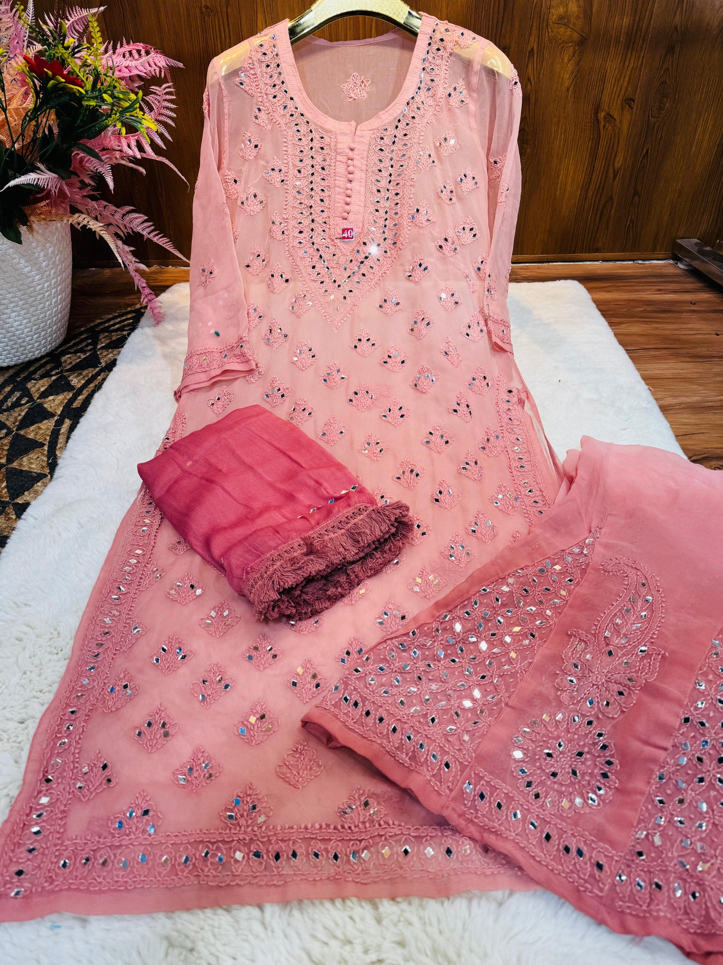 Mirror 3-Piece Chikankari Set