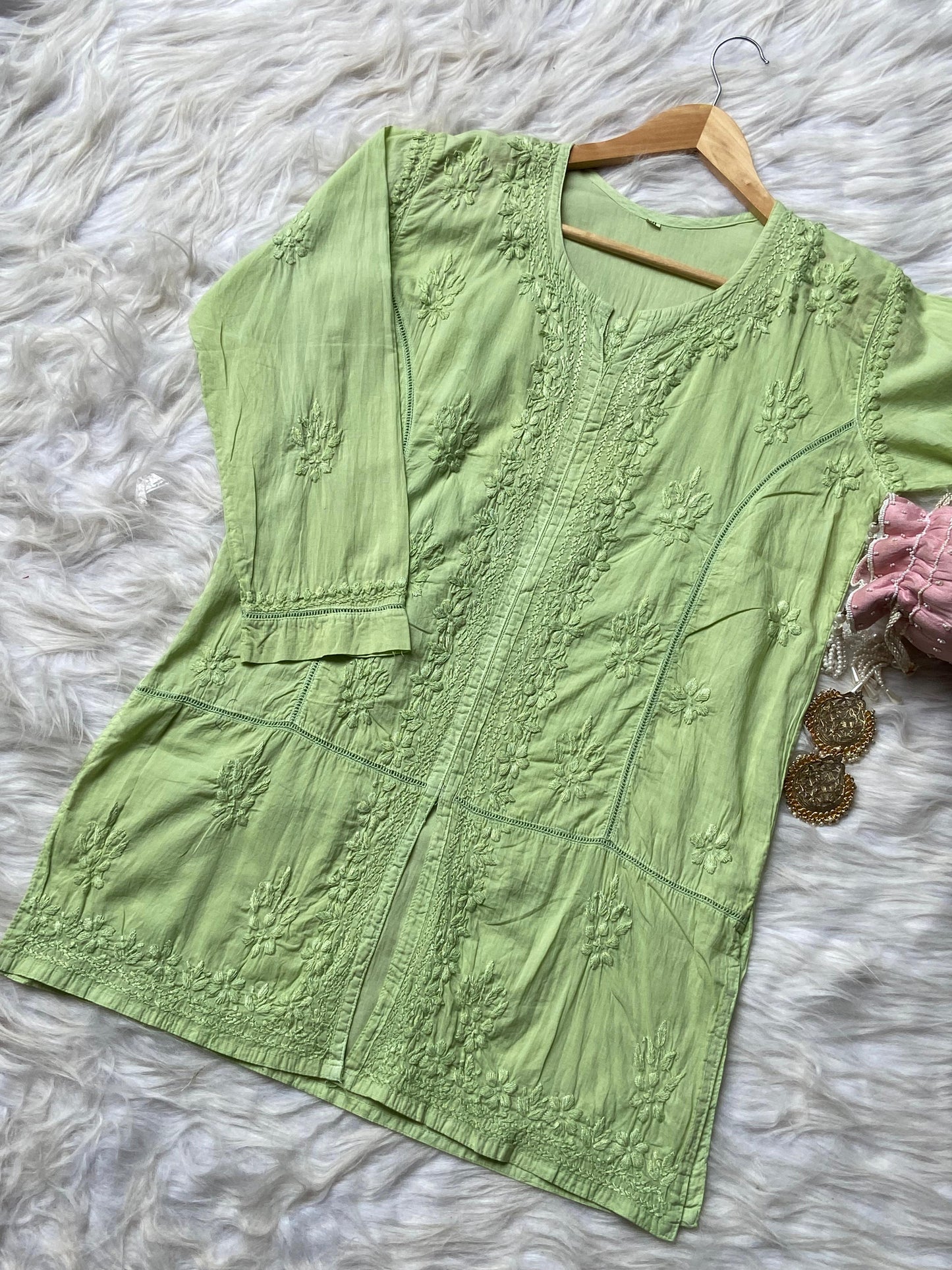 Premium Dyed Mul Cotton Front-Open Short Top