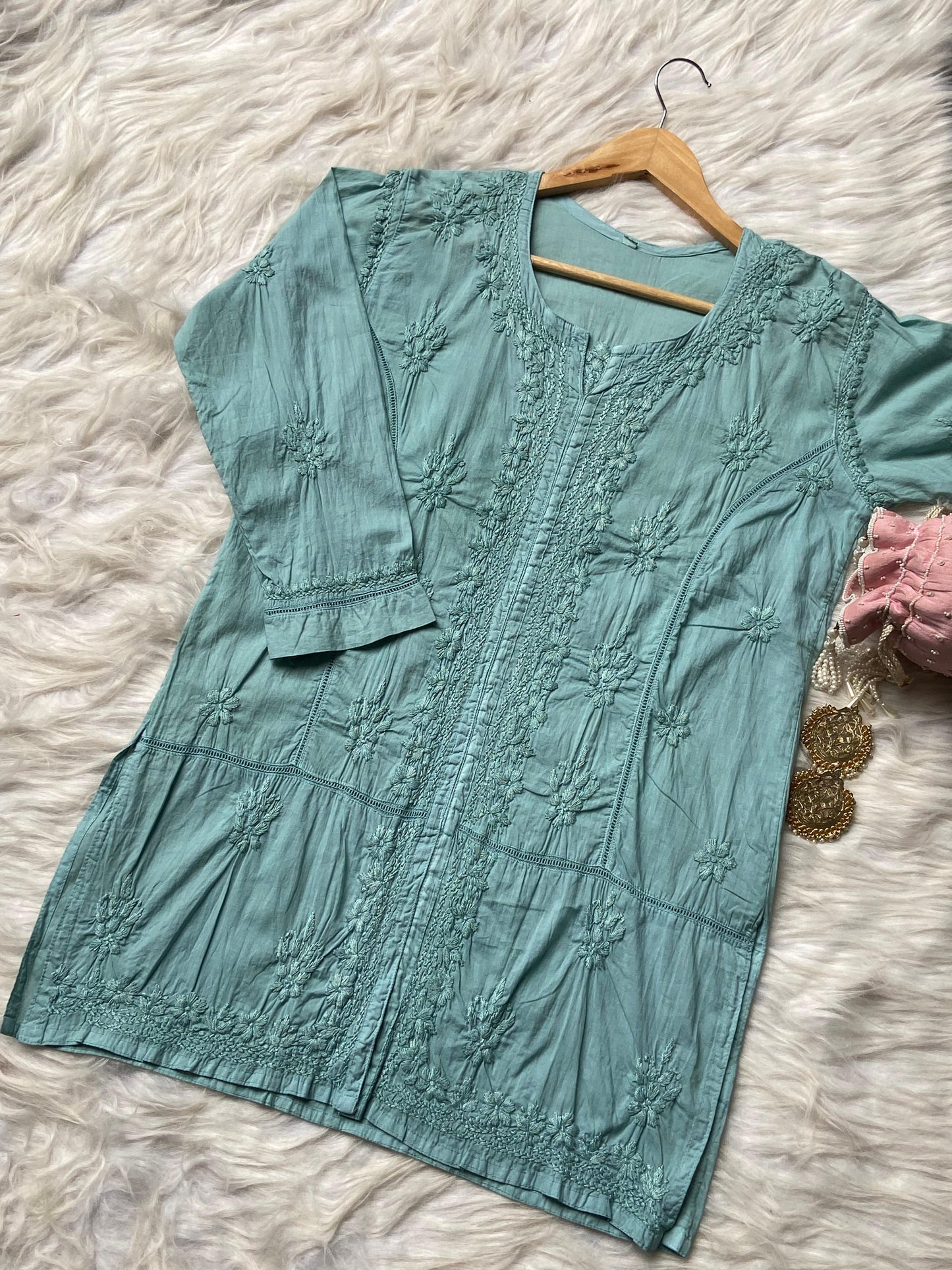Premium Dyed Mul Cotton Front-Open Short Top
