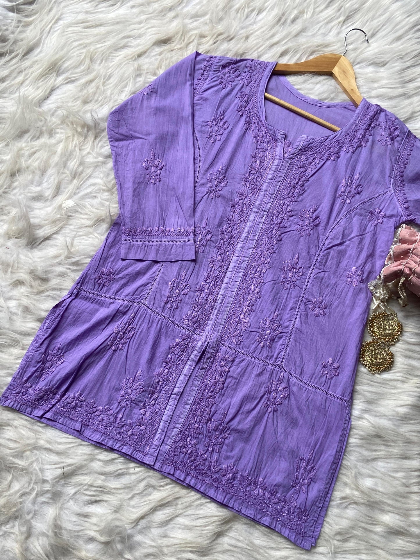 Premium Dyed Mul Cotton Front-Open Short Top