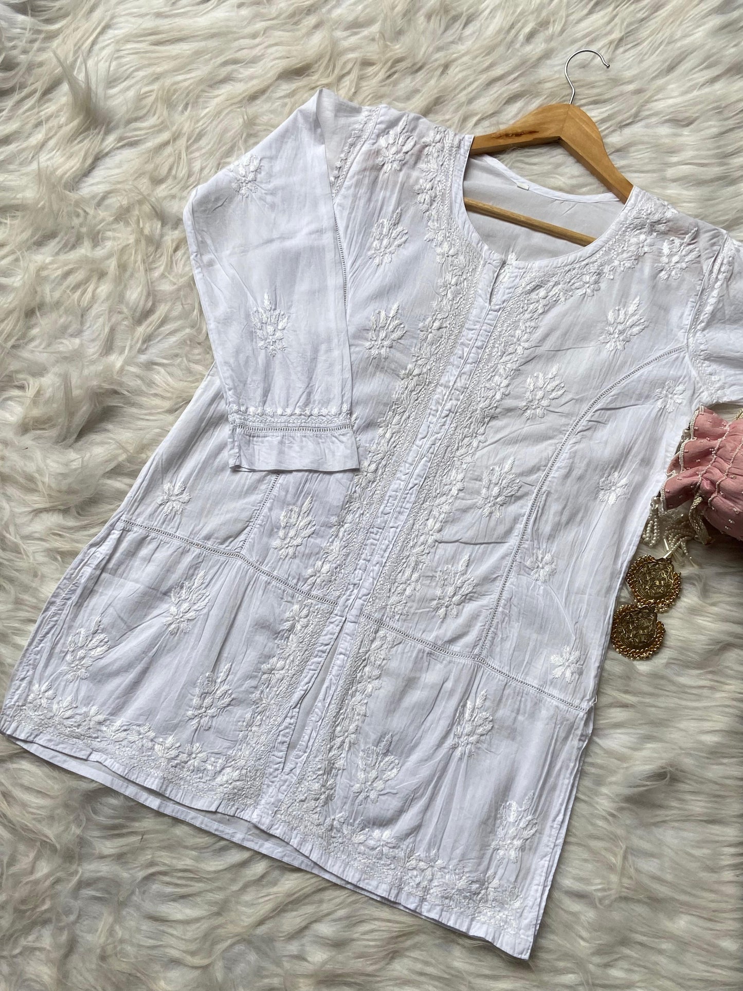 Premium Dyed Mul Cotton Front-Open Short Top