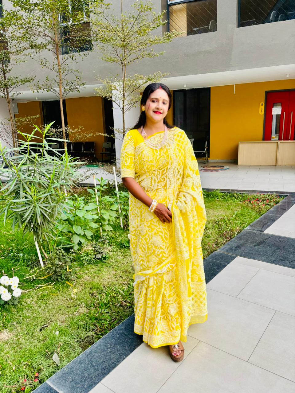 Georgette Full Jaal Saree